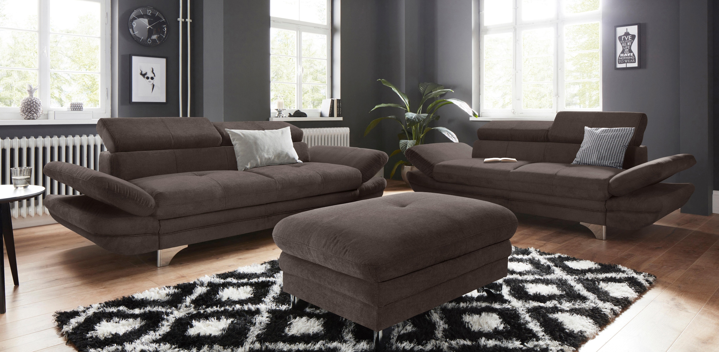 COTTA 3-Sitzer »Enterprise«, Big-Sofa, mit Armteilverstellung & Kopfteilverstellung