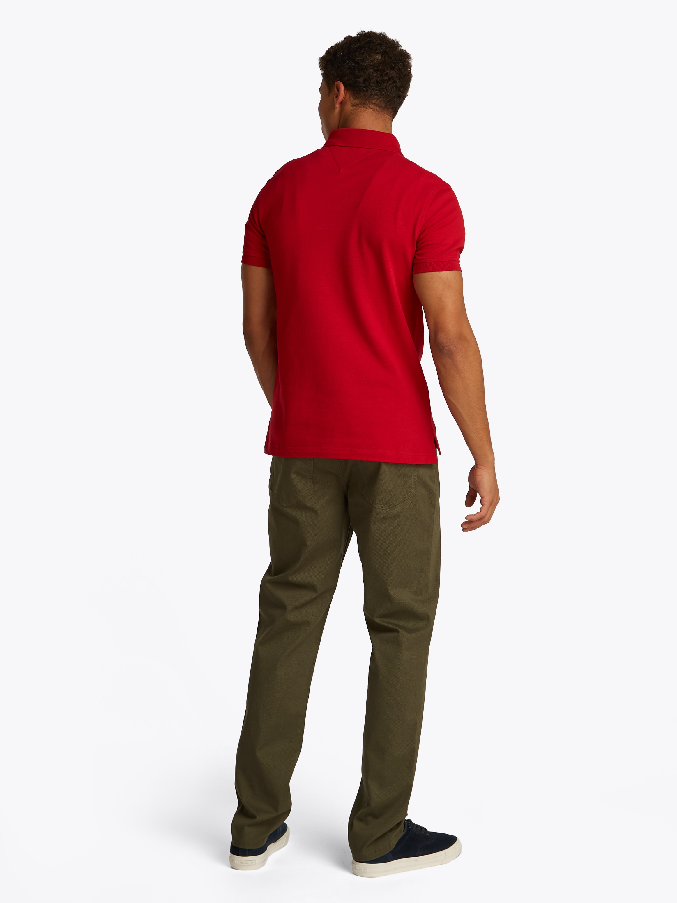 Tommy Hilfiger Poloshirt »1985 SLIM POLO mit Stickerei und Piqué-Qualität«, unifarben, casual, slim fit, Baumwollmix, Polokragen
