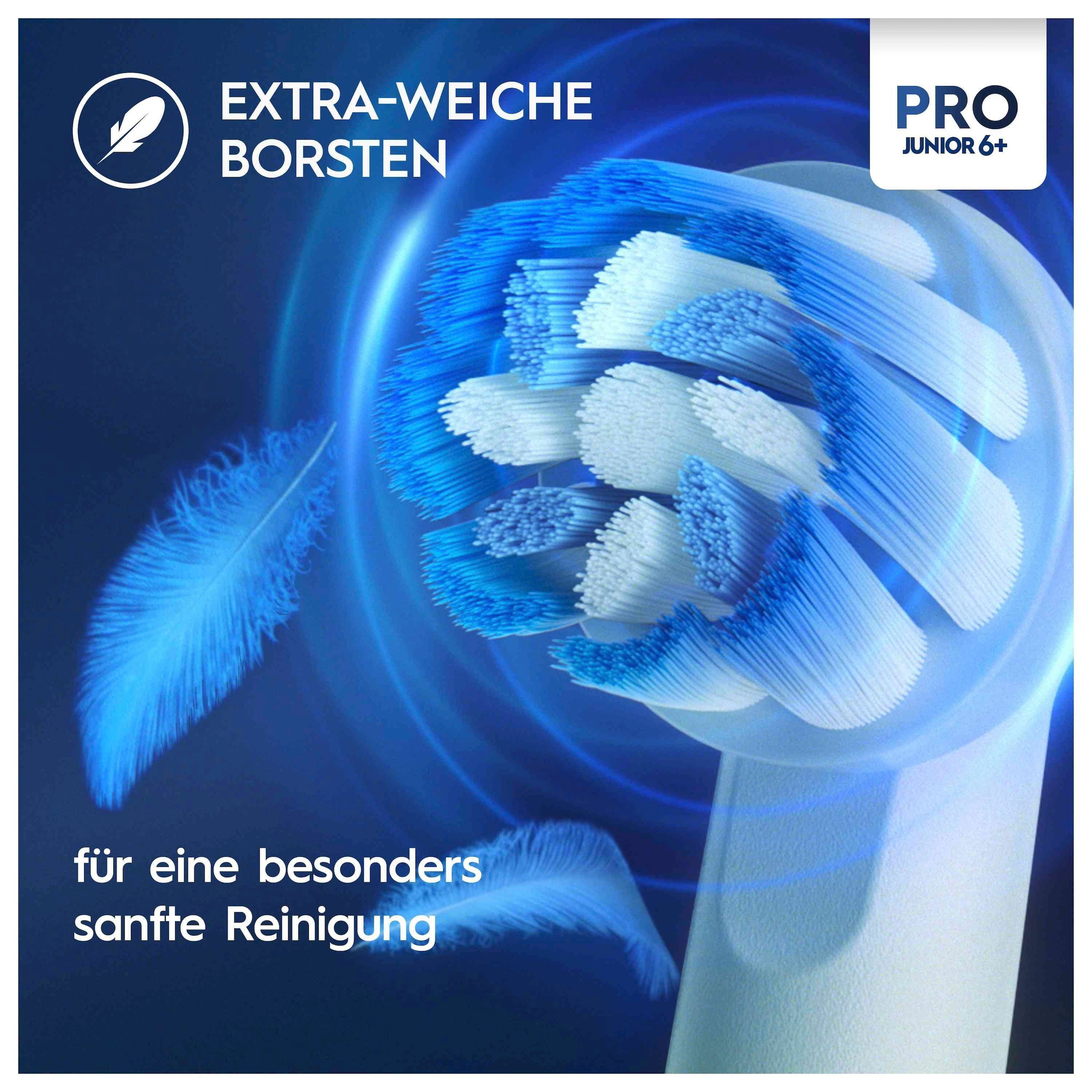 Oral-B Elektrische Zahnbürste »Pro Junior«, 1 St. Aufsteckbürsten, Drucksensor