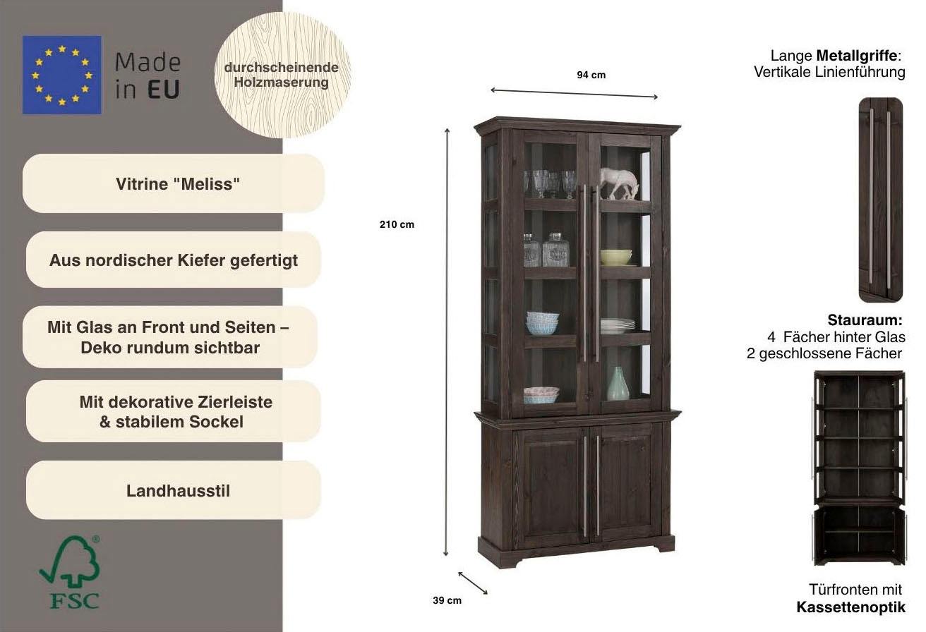GOODproduct Vitrines »Melissa« en pin massif, certifié FSC®, largeur 94 cm
