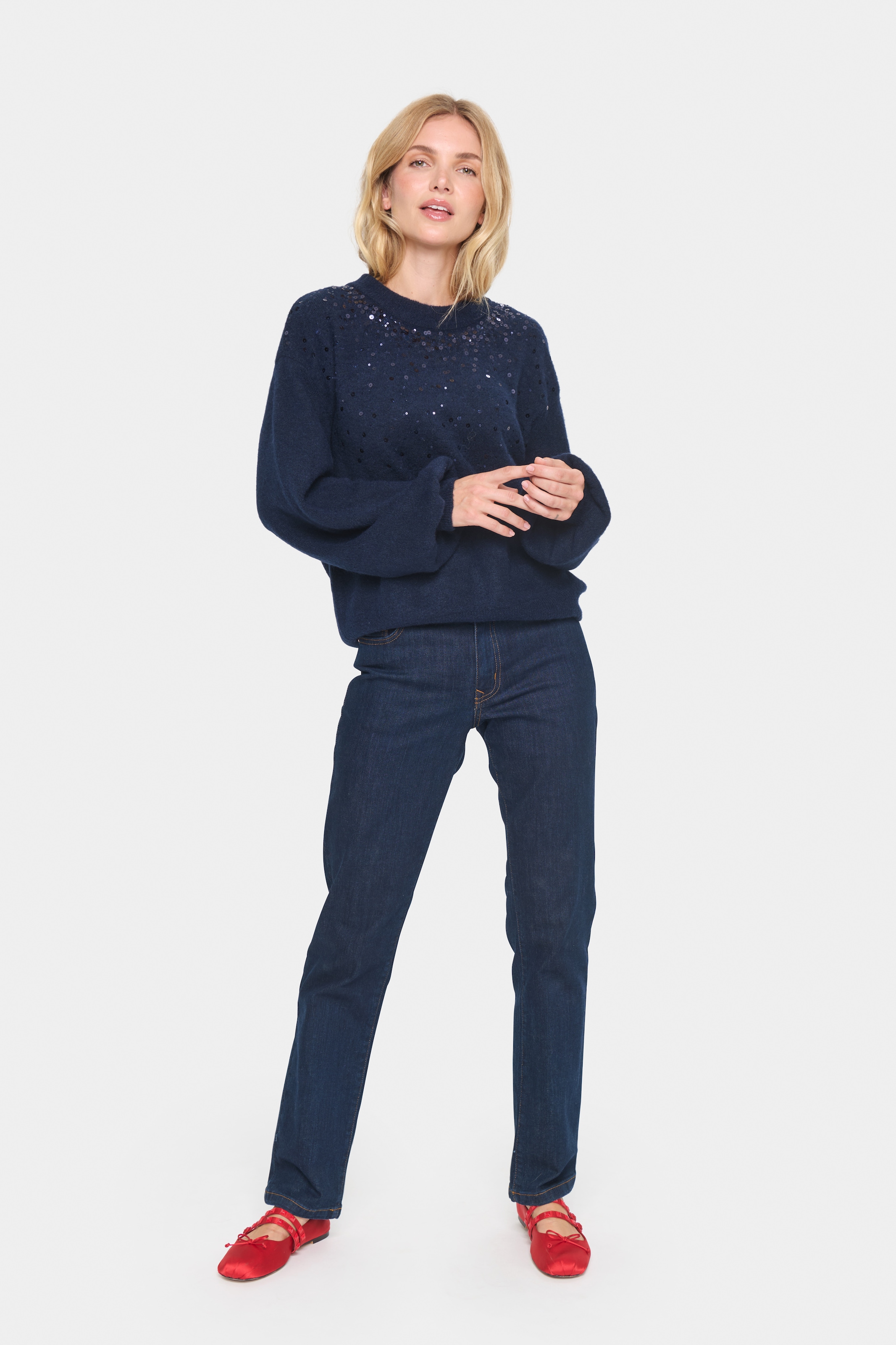 Saint Tropez Pull en tricot »BarbelSZ Pullover« mit Pailletten
