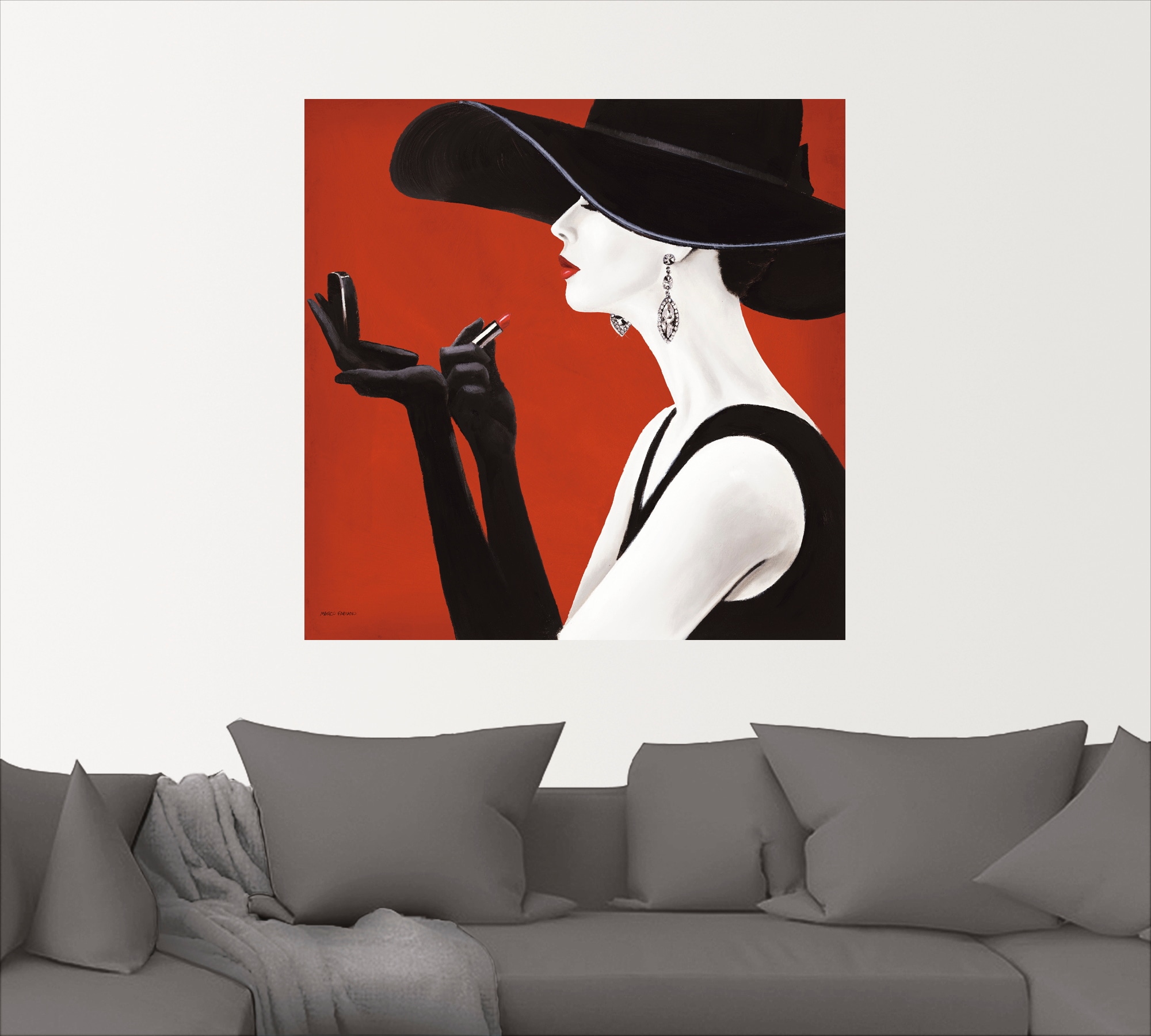 Artland Wandbild »Hut ab II«, Frau, (1 St.), als Leinwandbild, Poster, Wandaufkleber in verschied. Grössen