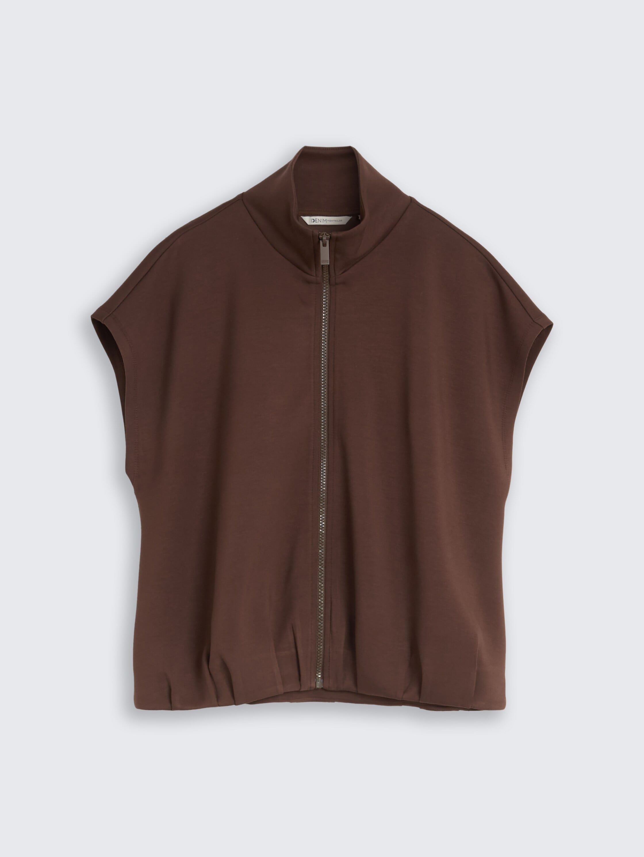 Image of TOM TAILOR Denim Sweatjacke Full-Zip-Sweater mit überschnittenen Schultern und Reissverschluss