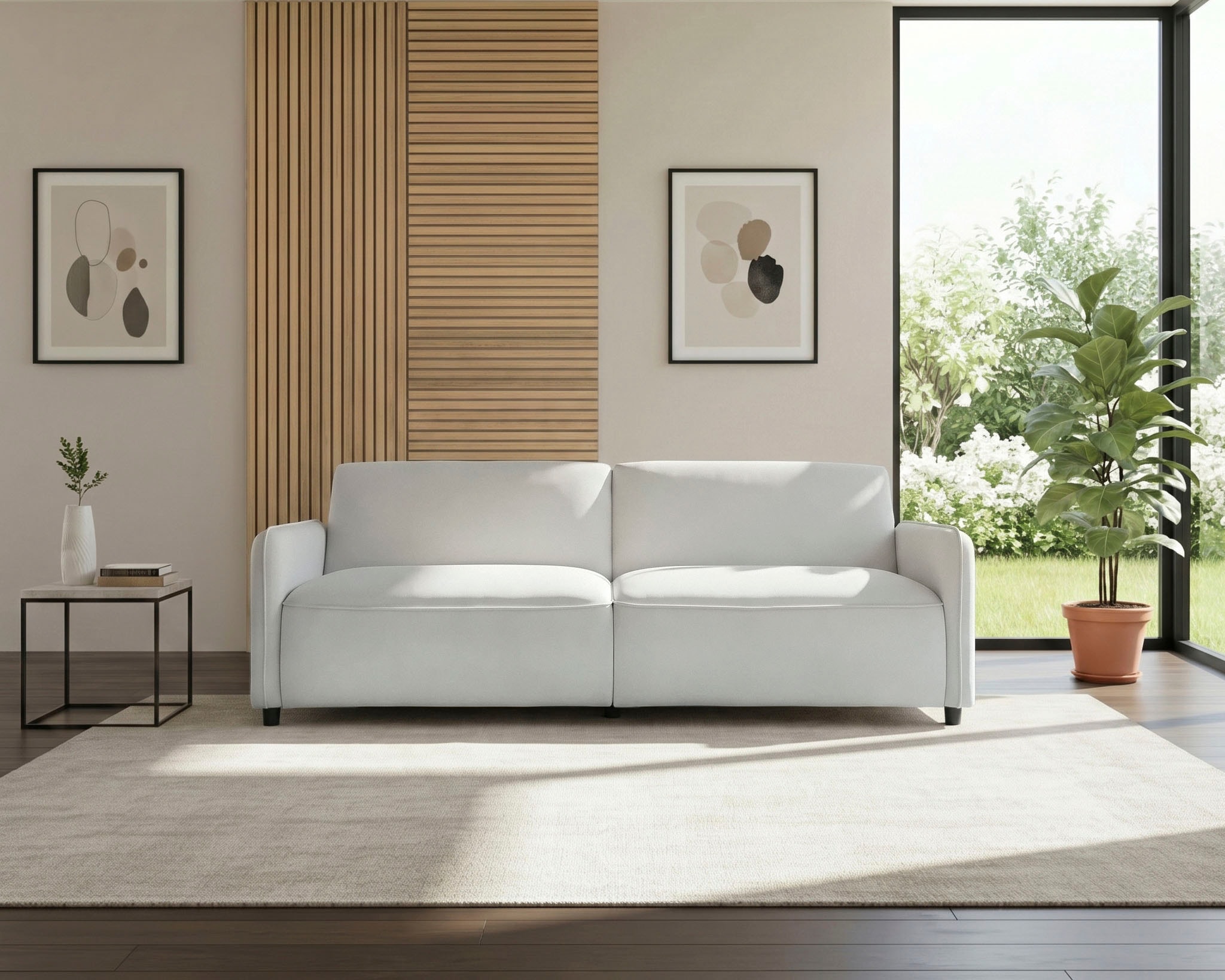 Dorel Home 3-places »Allie Curved Schlafsofa 209 cm« Fonction lit (110/190), dossier réglable, velours côtelé et velours