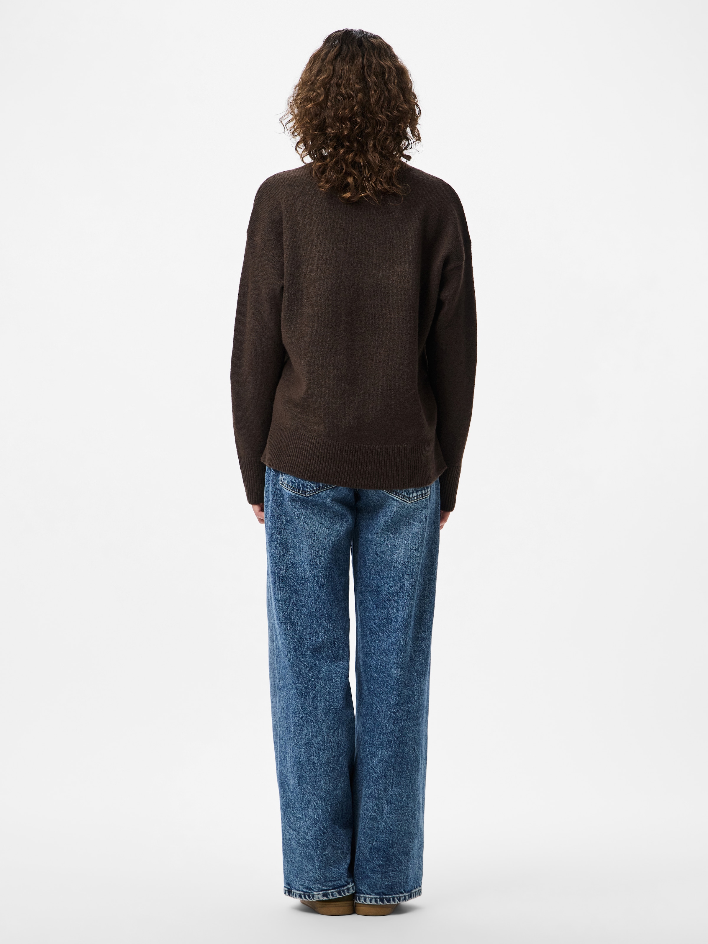 pieces Strickpullover »PCMALOU LS O-NECK CUTLINE KNIT NOOS BC«