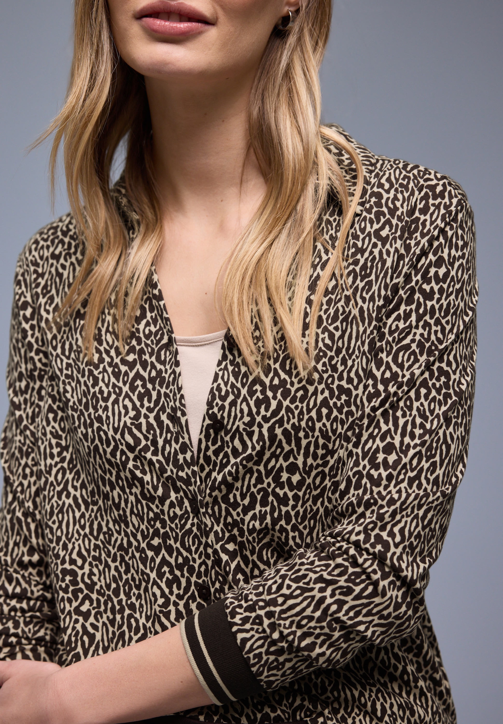 STREET ONE T-shirt à manches longues mit Leo-Print