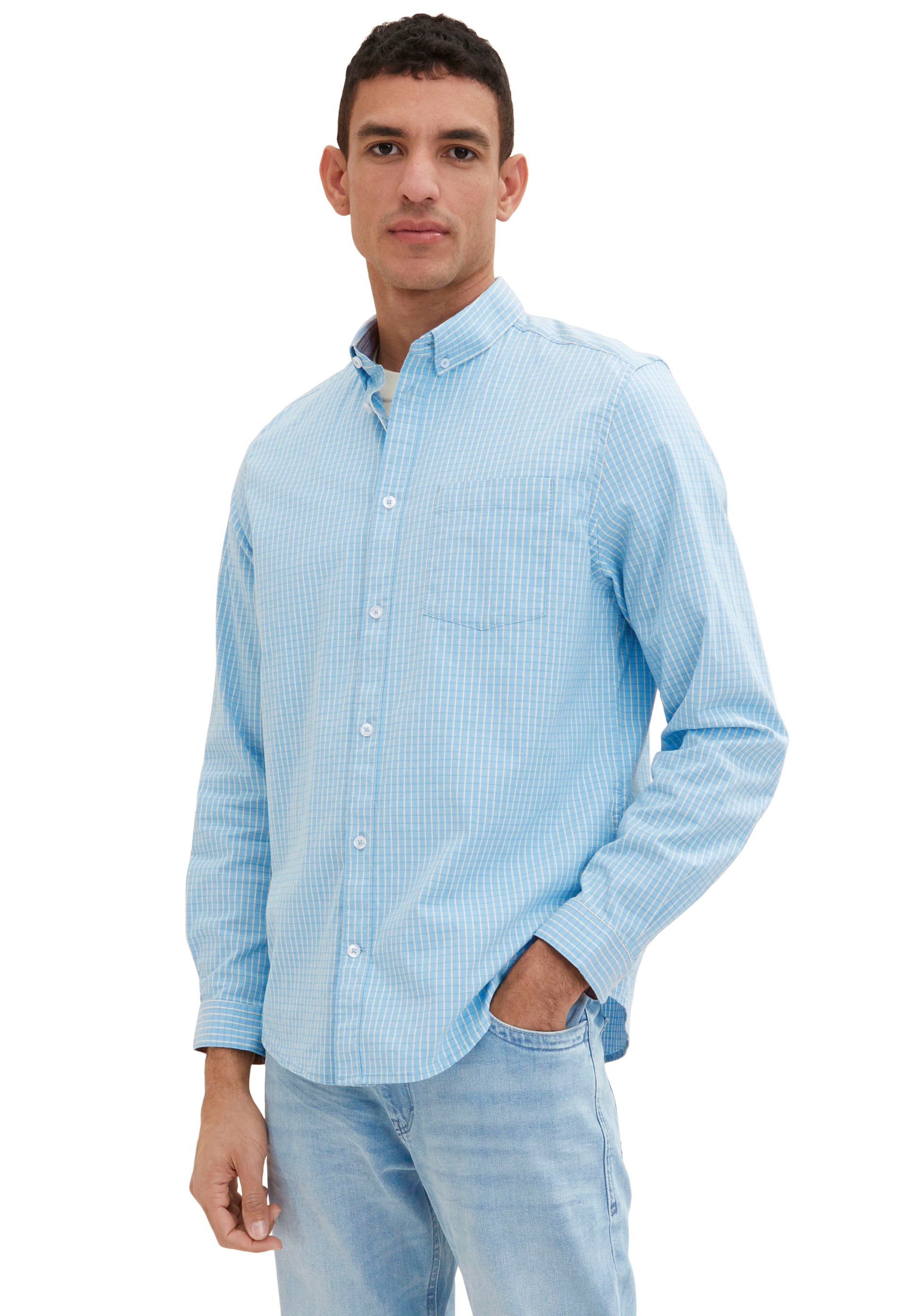 TOM TAILOR Langarmhemd »Tom Tailor Langarmhemd Vichy«, mit kleinem Logolabel kaufen