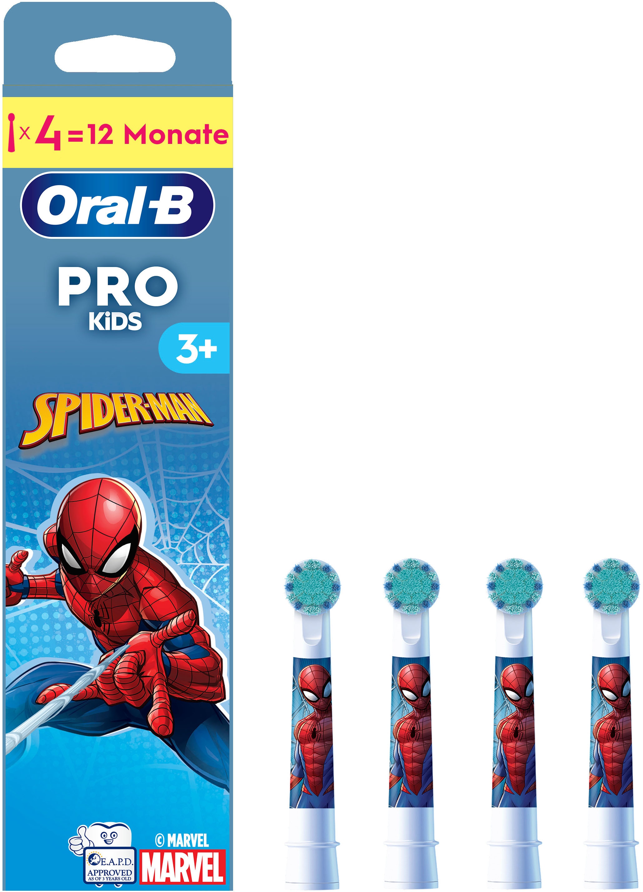 Oral-B Aufsteckbürsten "Pro Kids 3+ Marvel Spiderman" extra weiche Borsten, ab 3 Jahren