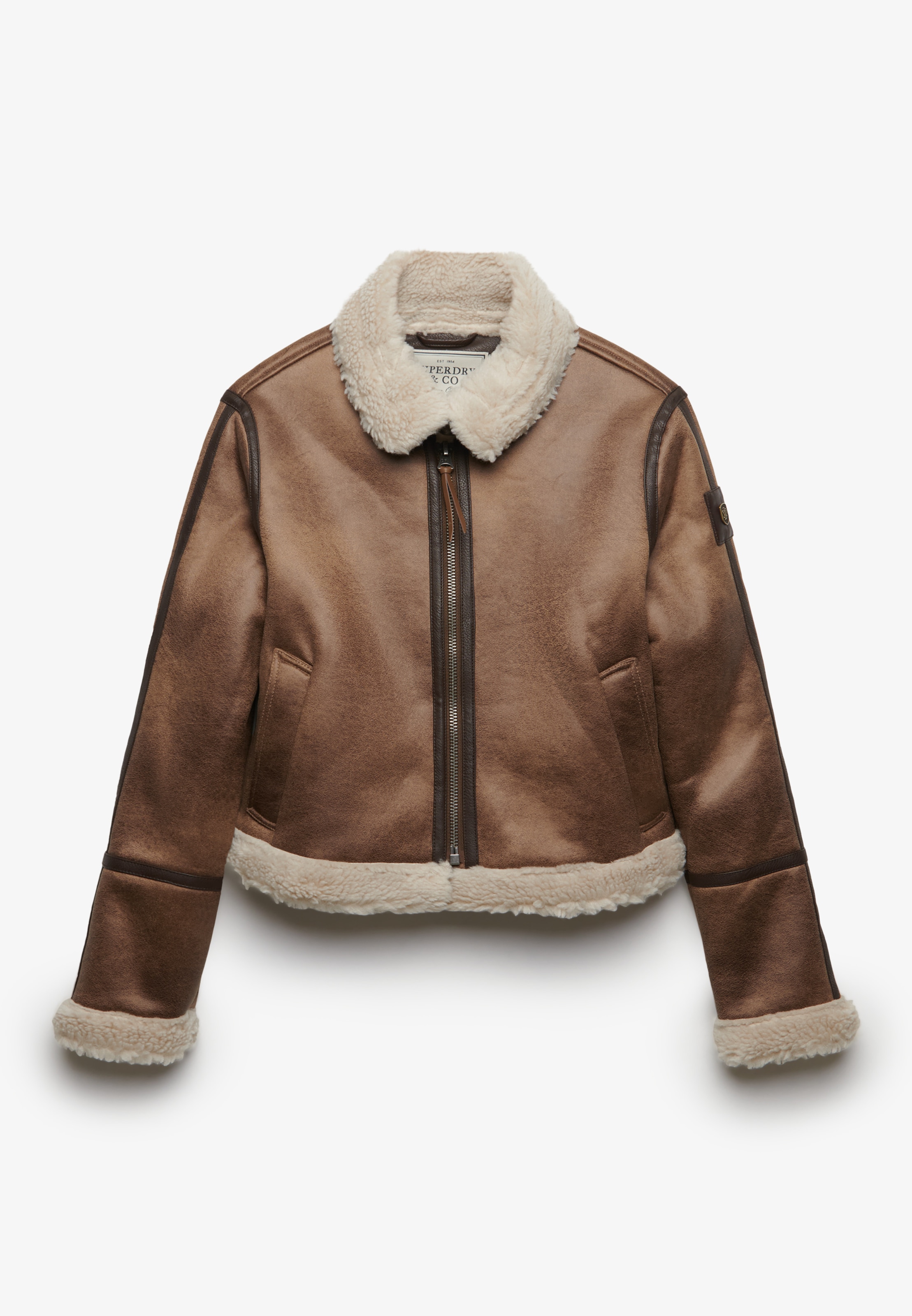 Superdry Veste courte »FAUX SHEARLING JACKET« Kunstfaser, relaxed fit