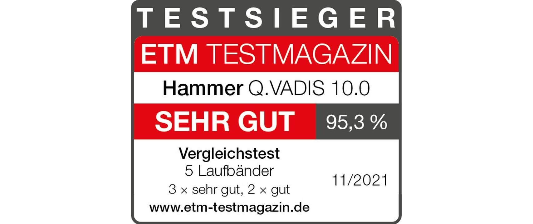 Hammer Laufband »Laufband Q.Vadis T10.0«