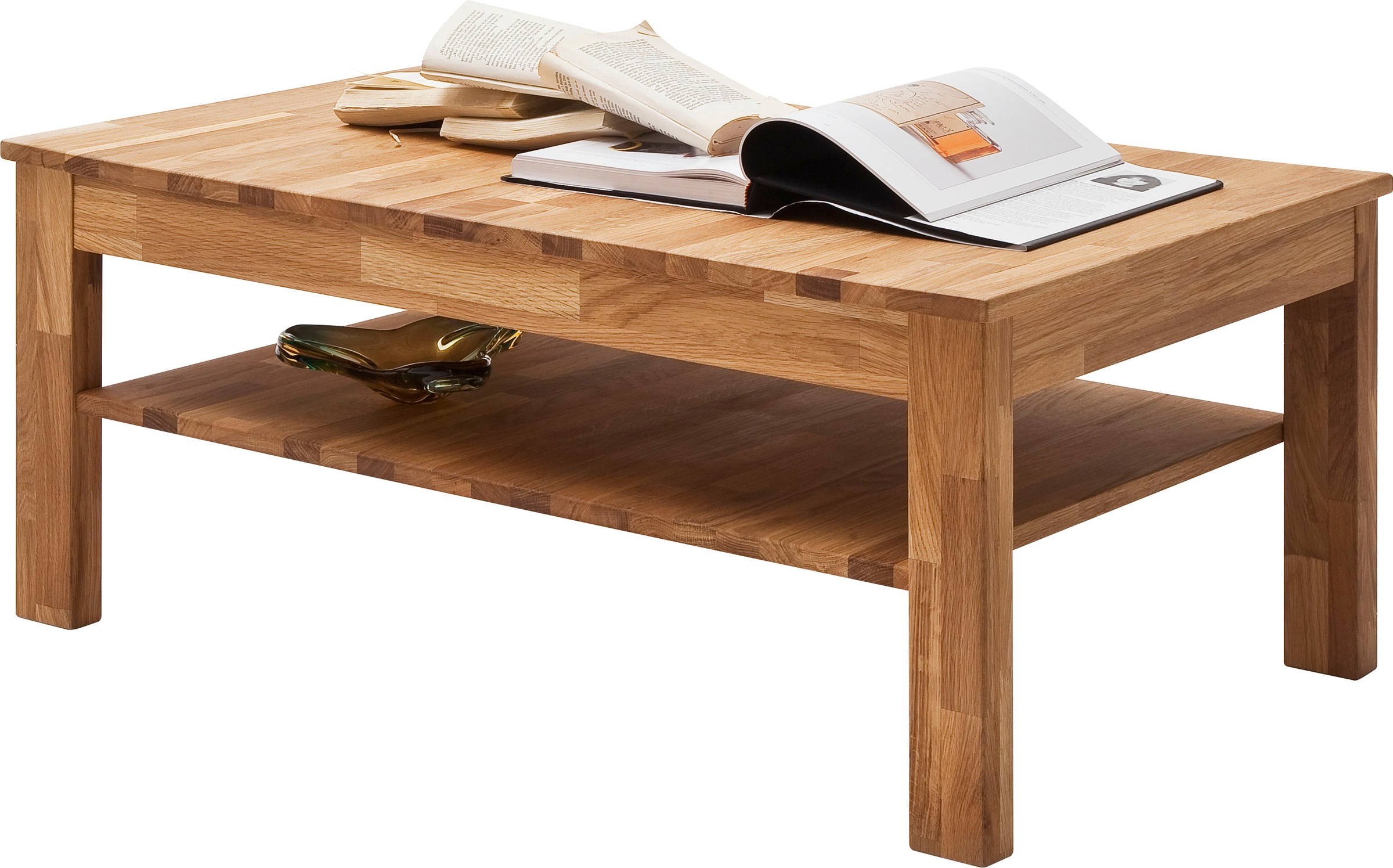 Image of MCA living Wohnzimmertisch »Fabian«, Couchtisch in Wildeiche Massiv geölt mit Ablageboden in Massivholz bei Ackermann Versand Schweiz