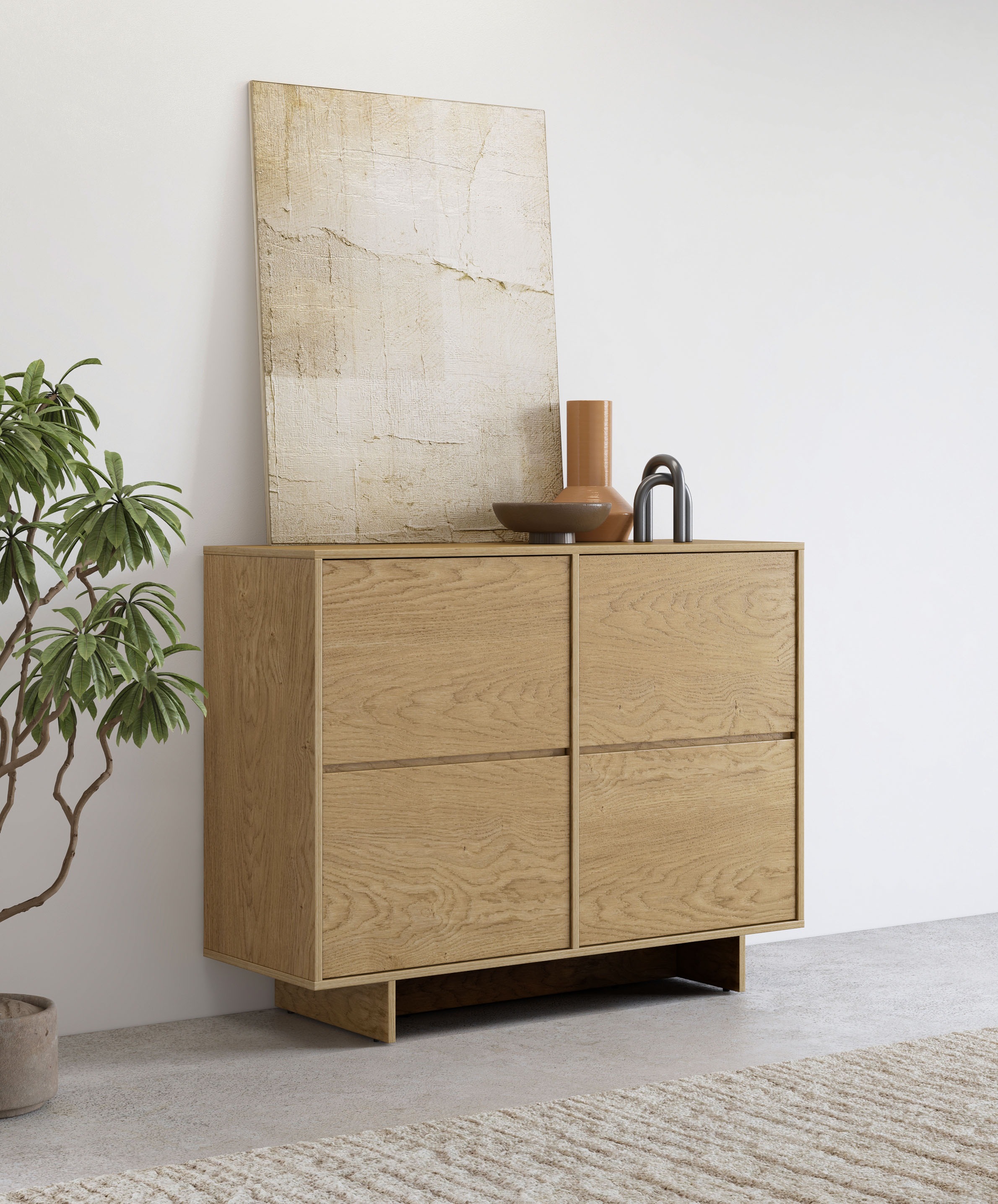 GOODproduct Sideboard "Tatami, Stilvolle, moderne grifflose Kommode 2 Türen, Breite 111cm" Anrichte mit viel Stauraum, Böden verstellbar, push-to-open-Funktion