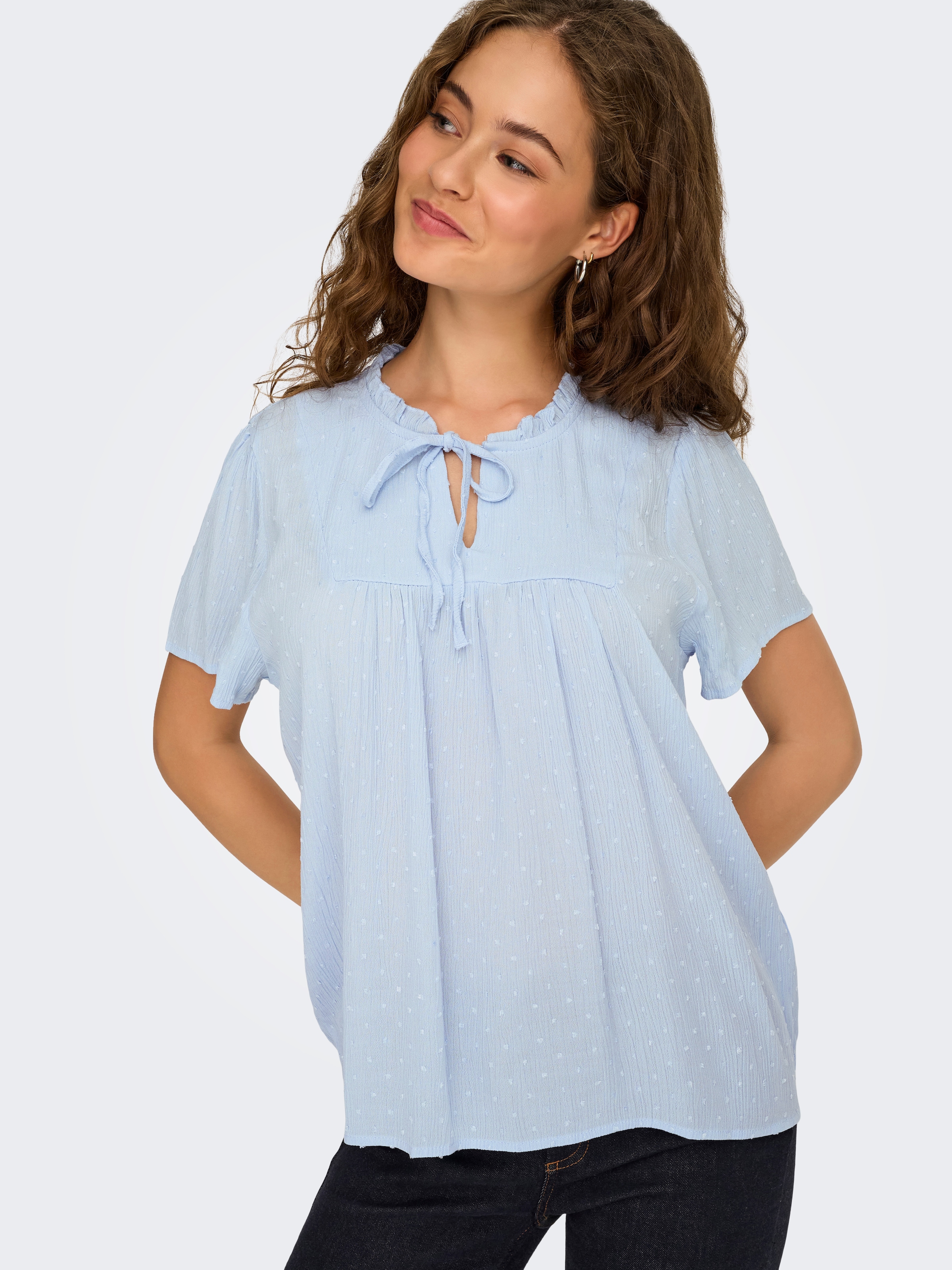 JDY Kurzarmbluse »JDYLIMA LIFE S/S TOP WVN NOOS« Viskose, loose fit