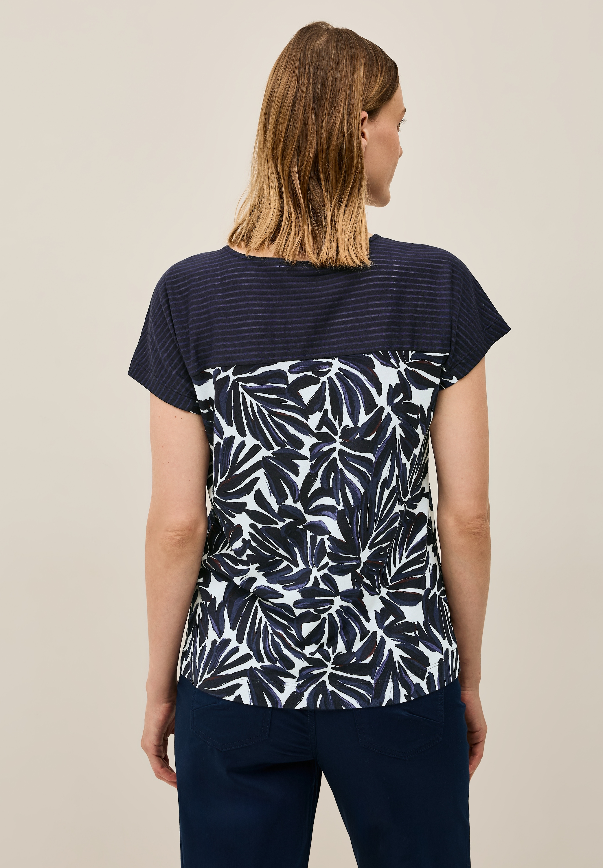 Cecil Print-Shirt, mit Details in Ausbrenner-Optik