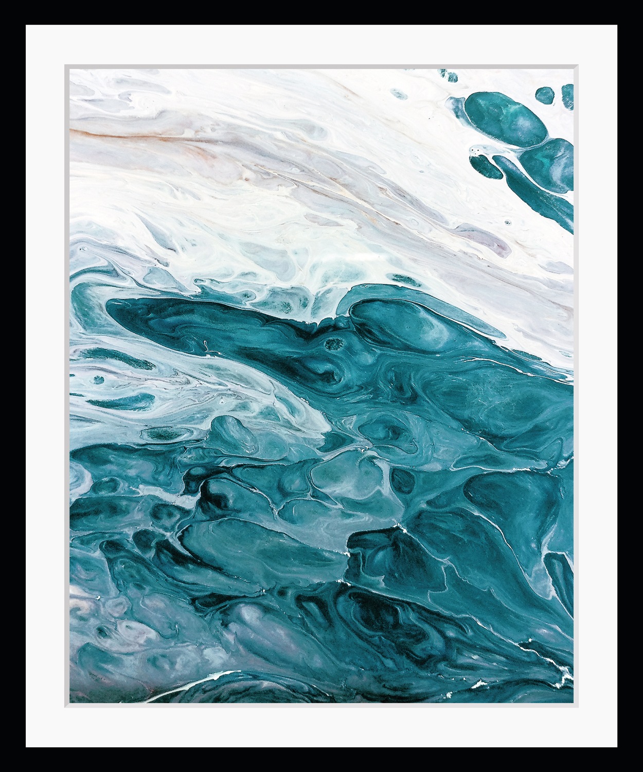 Image of queence Bild "Wavery" Abstrakt Spa Spirituelle Bilder Stein HD Premium Poster-Druck inkl. Holzrahmen