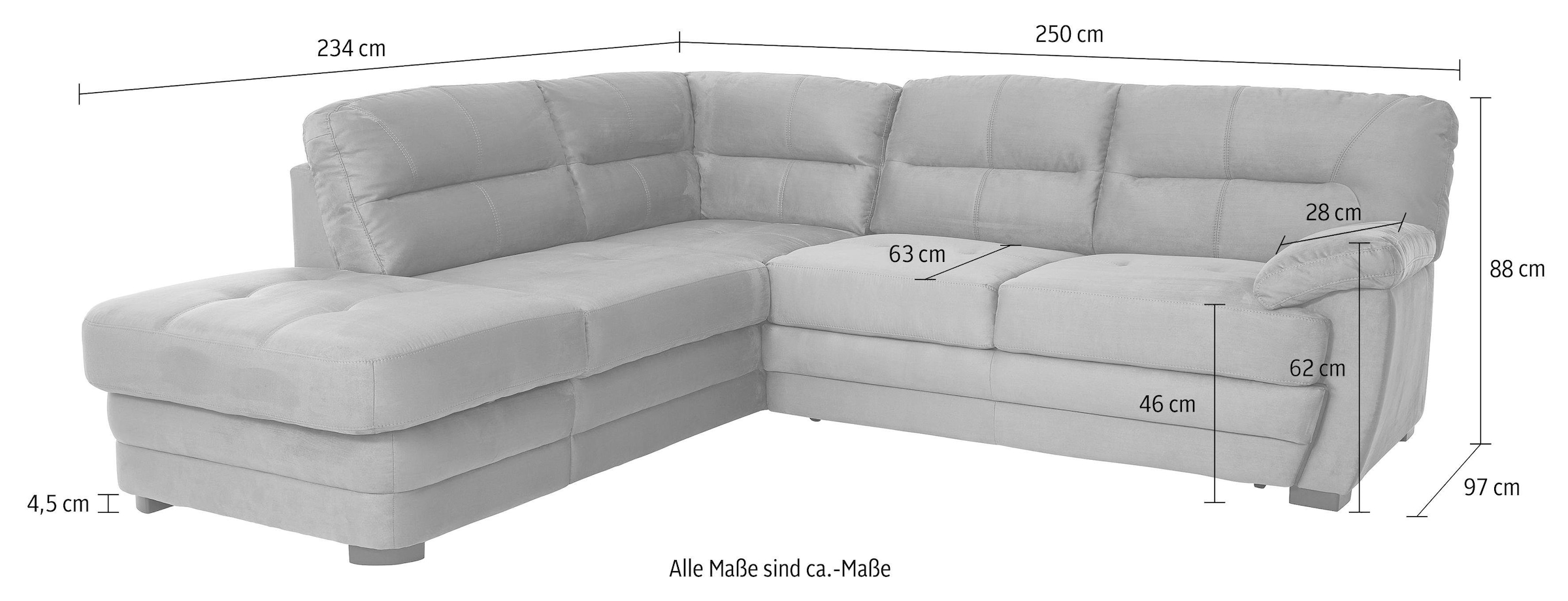 COTTA Polstergarnitur »Royale L-Form« Set,  Set bestehend aus: Ecksofa & Hocker