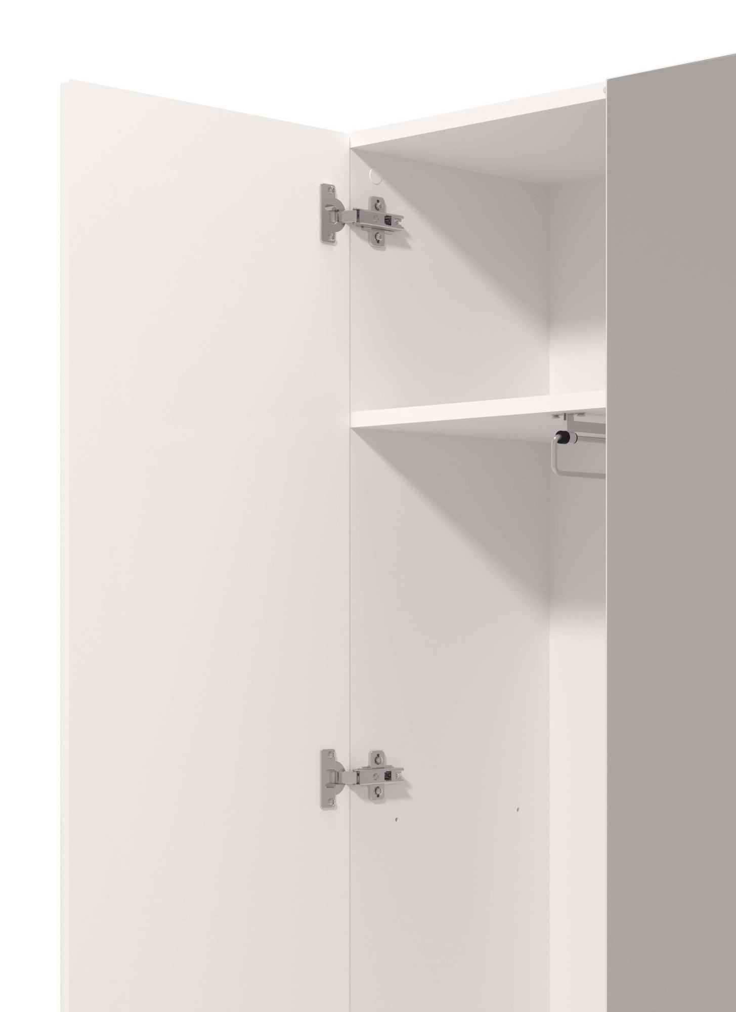 INOSIGN Garderobenschrank »Belfort, Kleiderschrank, Stauraumschrank, Flurschrank, Höhe 195 cm«, in Opaque Weiss mit MDF-beschichtet Fronten, mit Spiegel