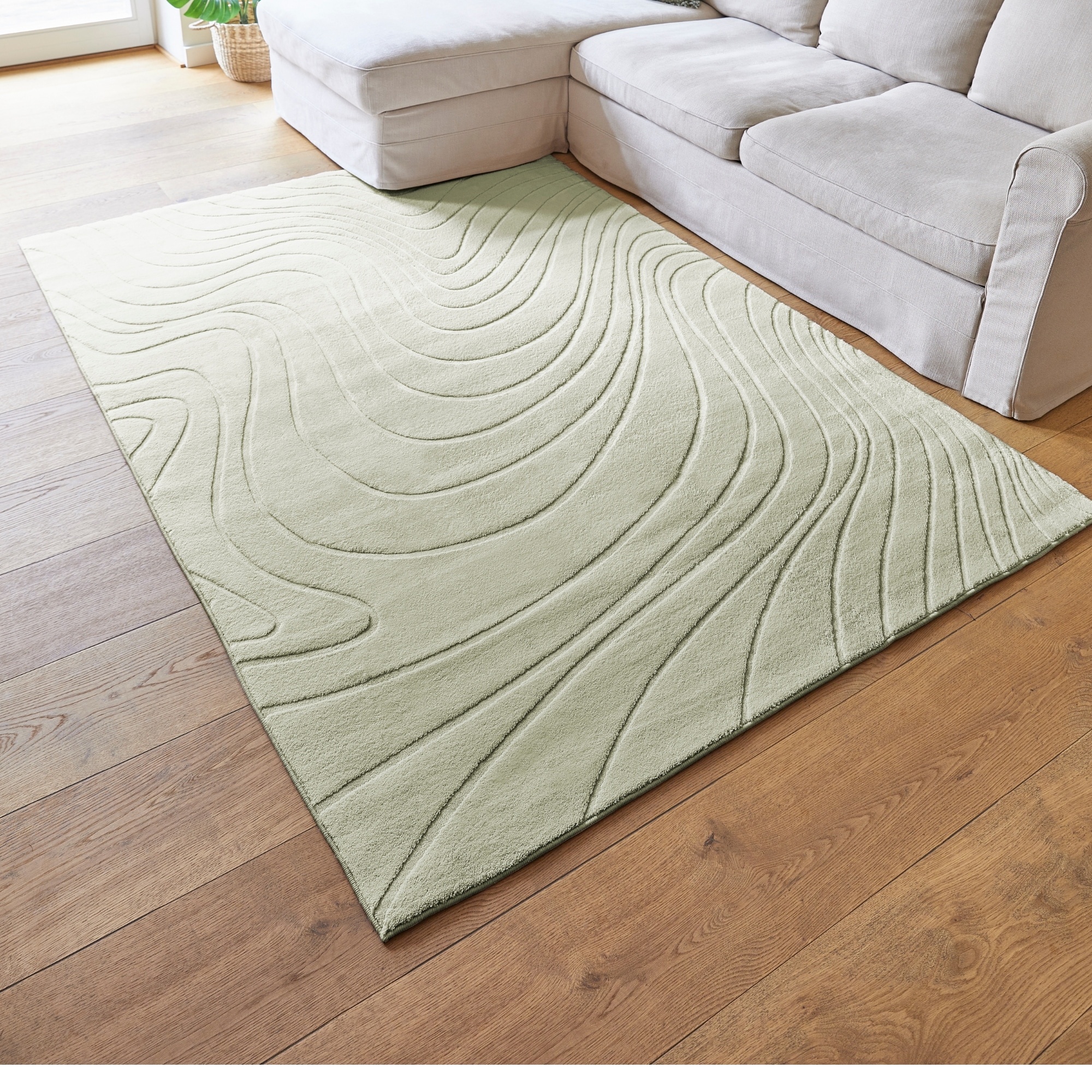 Image of Andiamo Teppich "Dale" rechteckig 10 mm Höhe Uni Farben, Hoch-Tief-Struktur, Carving-Effekt, Wohnzimmer