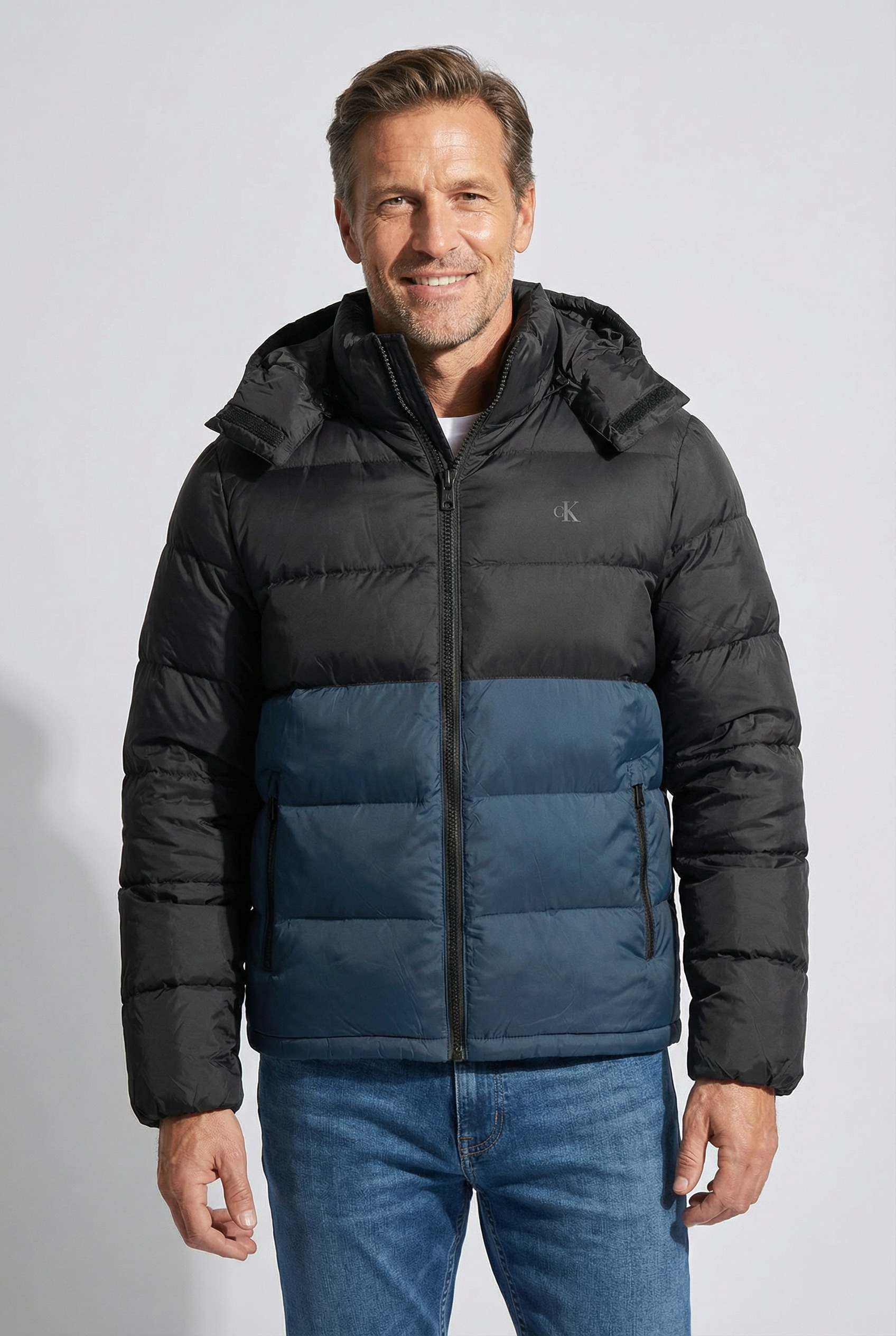 Image of Calvin Klein Jeans Steppjacke "LS NYLON COLOR BOCK PUFFER JKT" mit Kapuze Mit Rundhalsausschnitt, regular fit