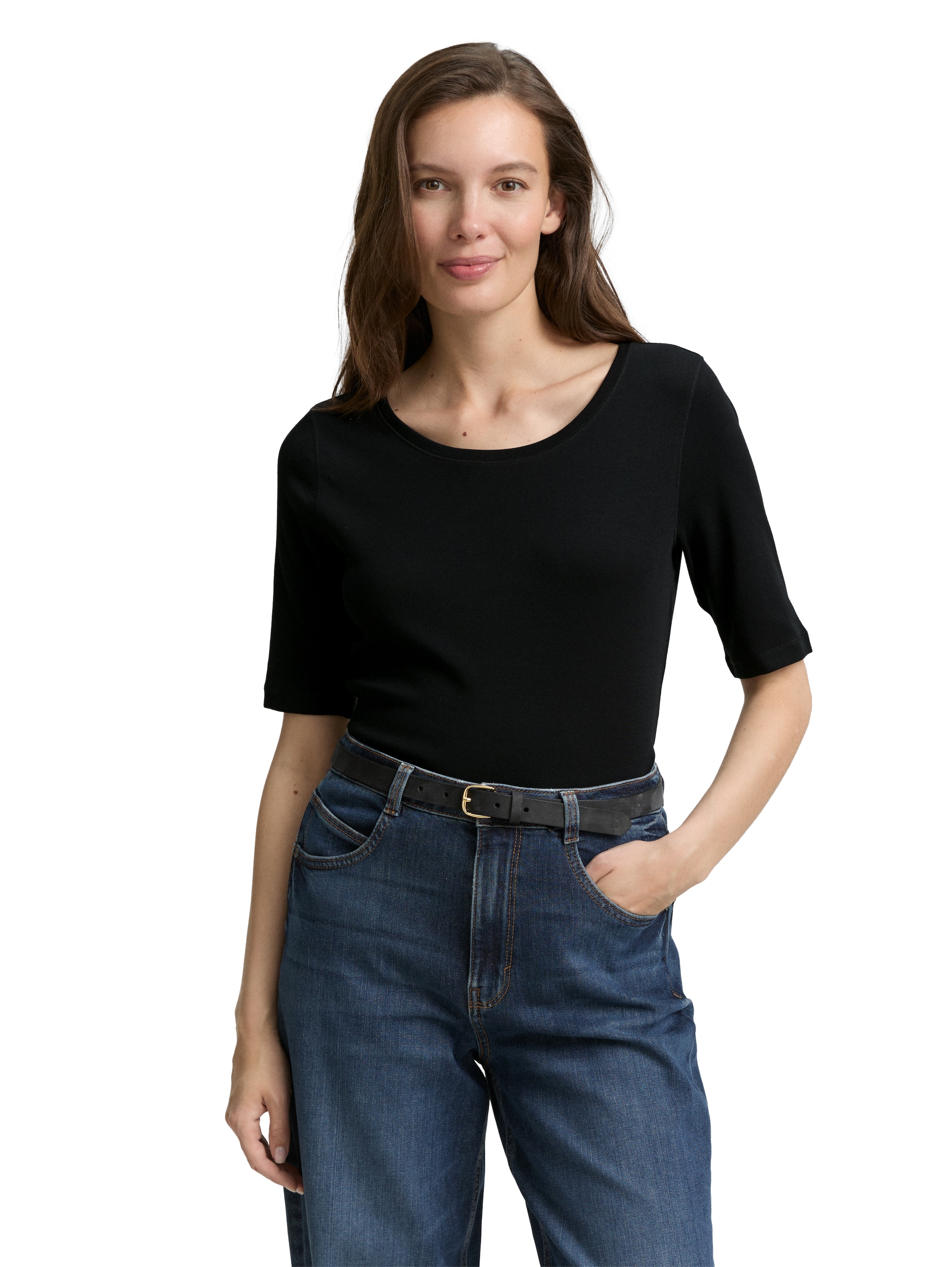 Image of TOM TAILOR T-Shirt mit grossem Rundhalsausschnitt