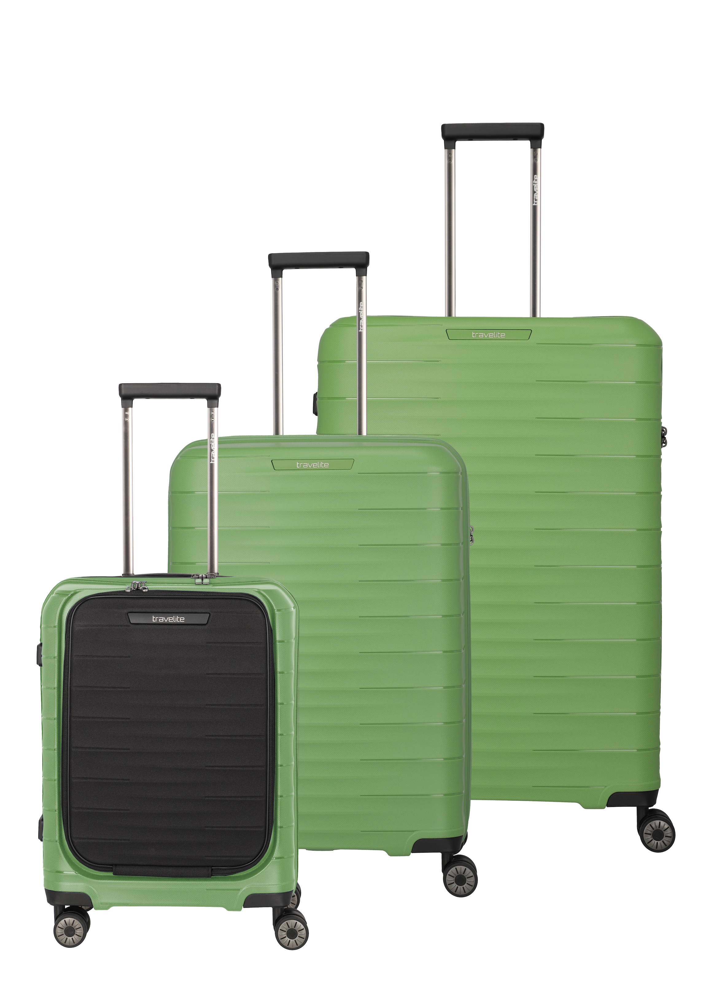 travelite Kit trolley »MOOBY 3-teilig Reisekoffer Hartschale« avec serrure TSA et polypropylène recyclé
