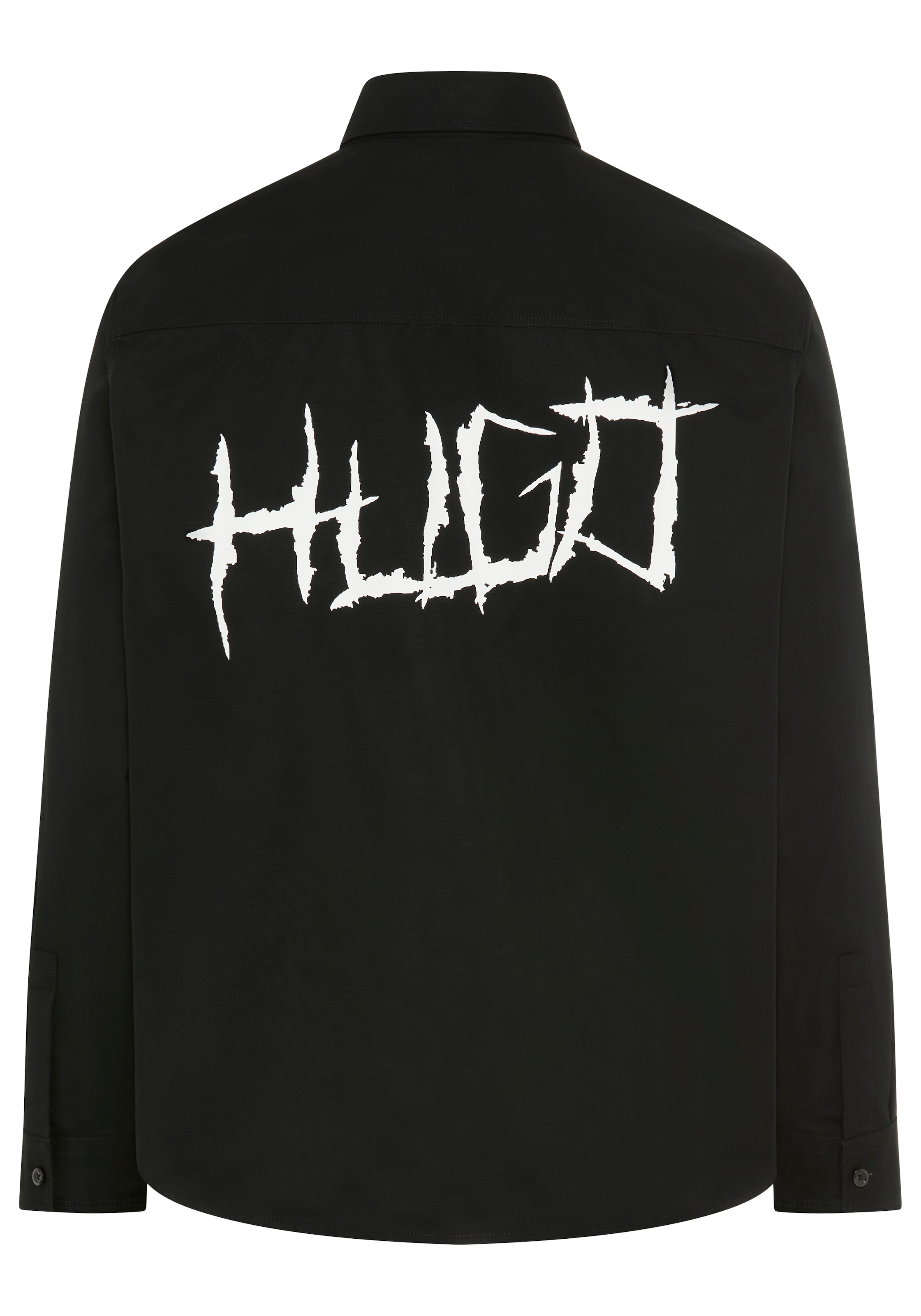 HUGO Blue Langarmhemd Oversize-Passform, Kentkragen, Rückendruck