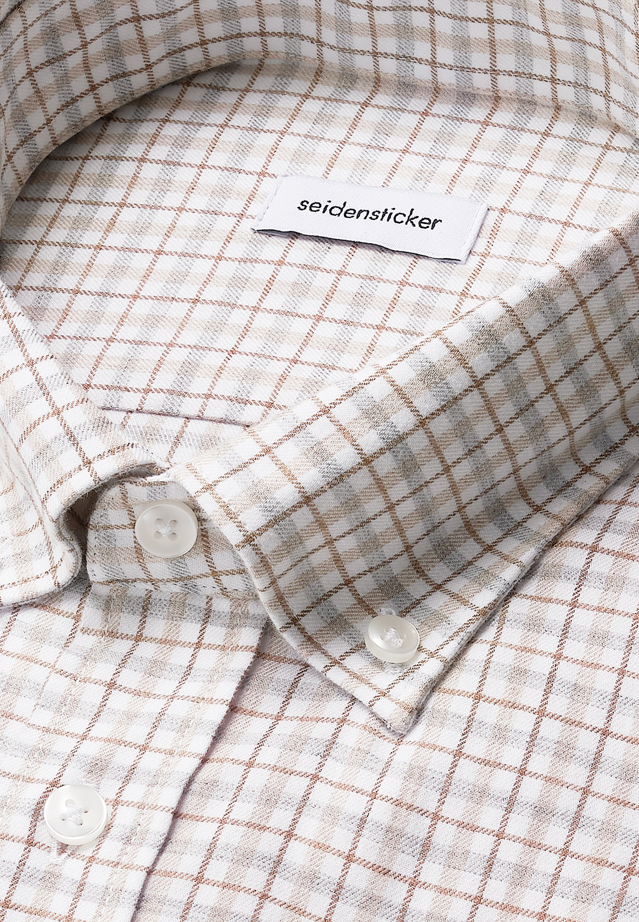 seidensticker Flanellhemd »Schwarze Rose« Slim 1/1 Button-Down-Kragen Karo