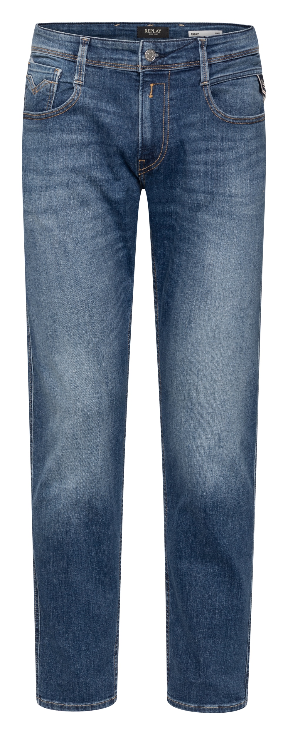 Image of Replay Slim-fit-Jeans "ANBASS" mit regulärer Leibhöhe, Baumwollmix