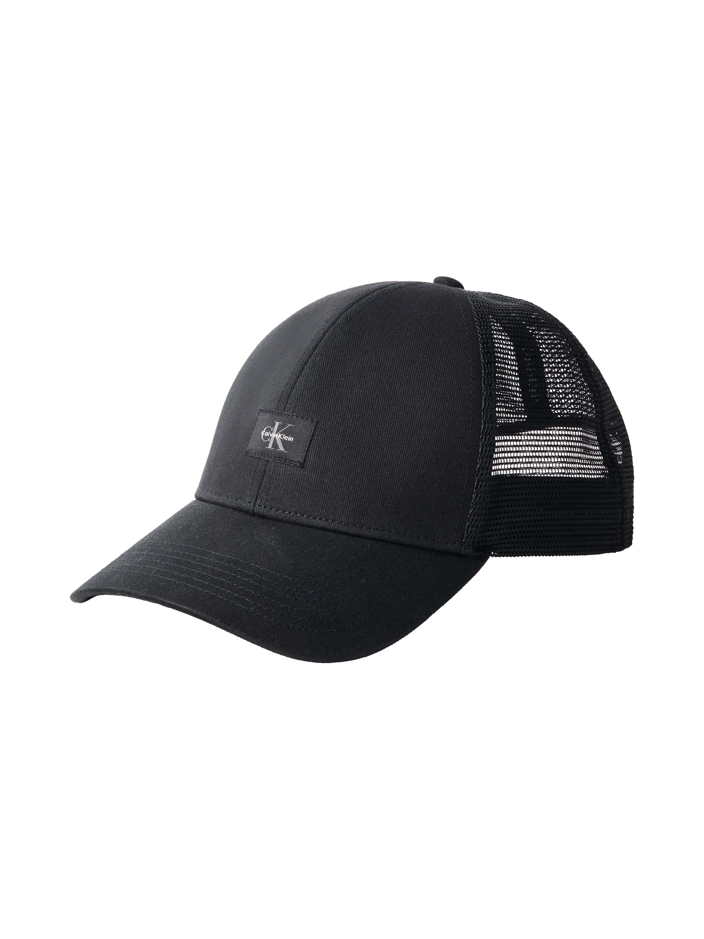 Calvin Klein Jeans Trucker Cap »MONOLOGO WOVEN PATCH TRUCKER« Netzeinsatz, Grösse individuell verstellbar