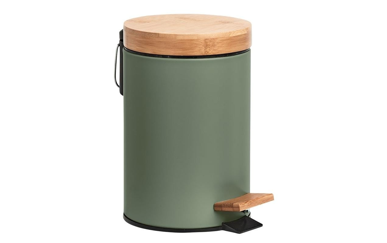 Zeller Present Mülleimer »Treteimer Modern 3 l, Grün«, 1 Behälter, Holzart: Bambus (China)