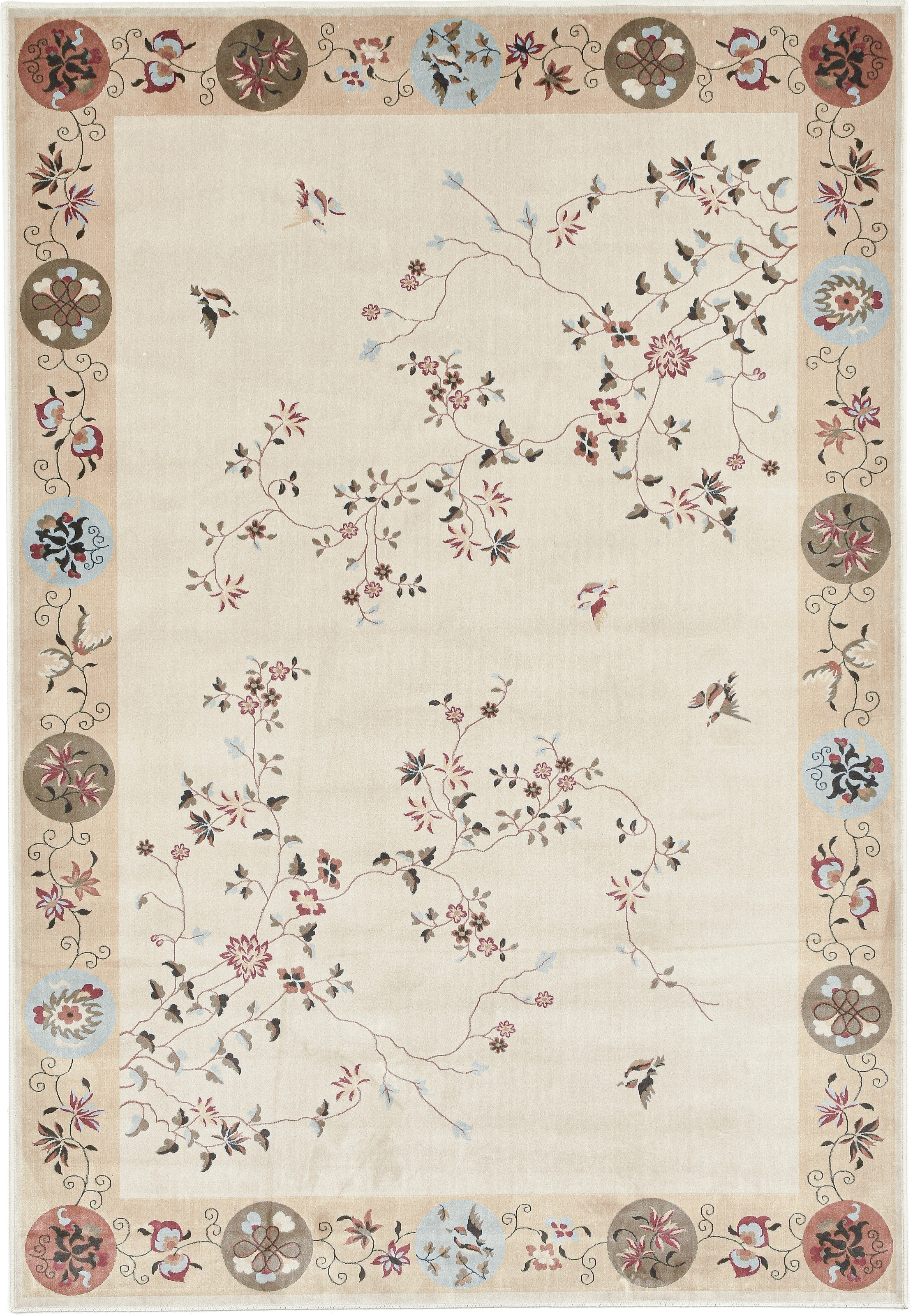 Gino Falcone Teppich »Cherina GF-130« rechteckig 8 mm Höhe zartes Blüten Design, mit Bordüre, leichter Glanz, 100 % Viskose