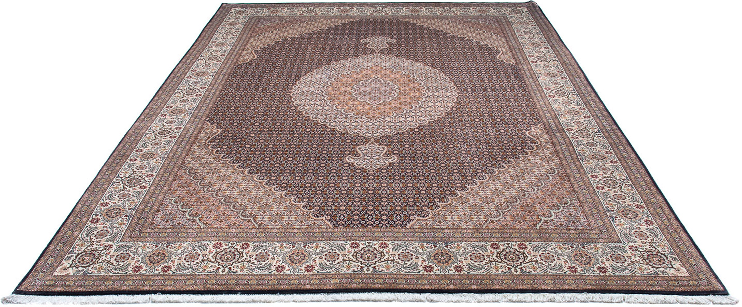 Image of morgenland Orientteppich »Perser - Täbriz - 295 x 205 cm - dunkelblau«, rechteckig, 10 mm Höhe, Wohnzimmer, Handgeknüpft, Einzelstück mit Zertifikat bei Ackermann Versand Schweiz