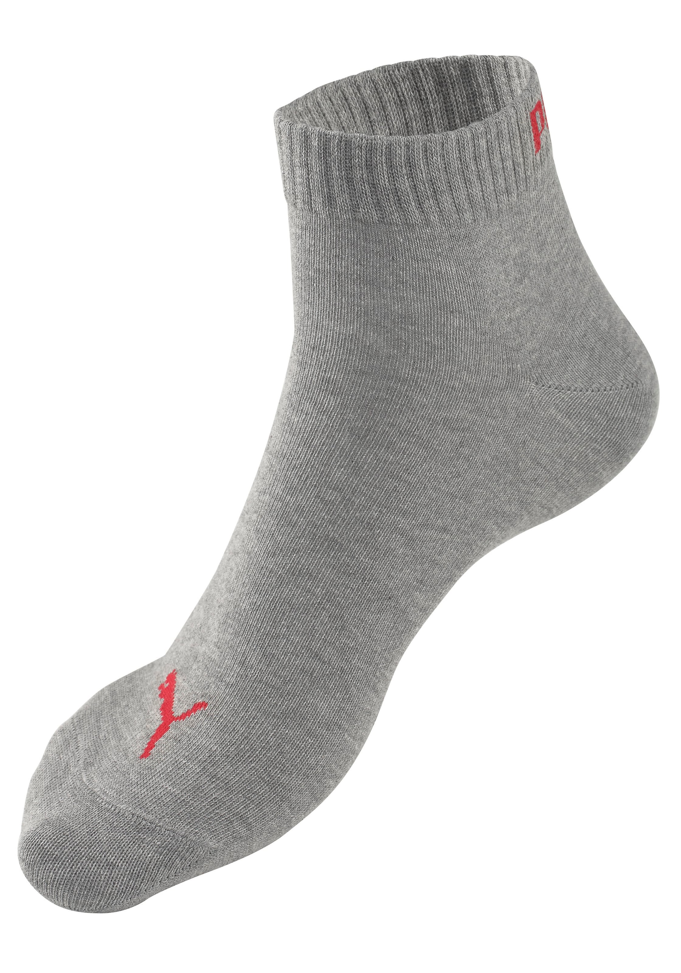 PUMA Kurzsocken »PUMA UNISEX QUARTER PLAIN 3P« 3 Paar tlg. Atmungsaktiv, Rippenbündchen, weiche Baumwollmischung
