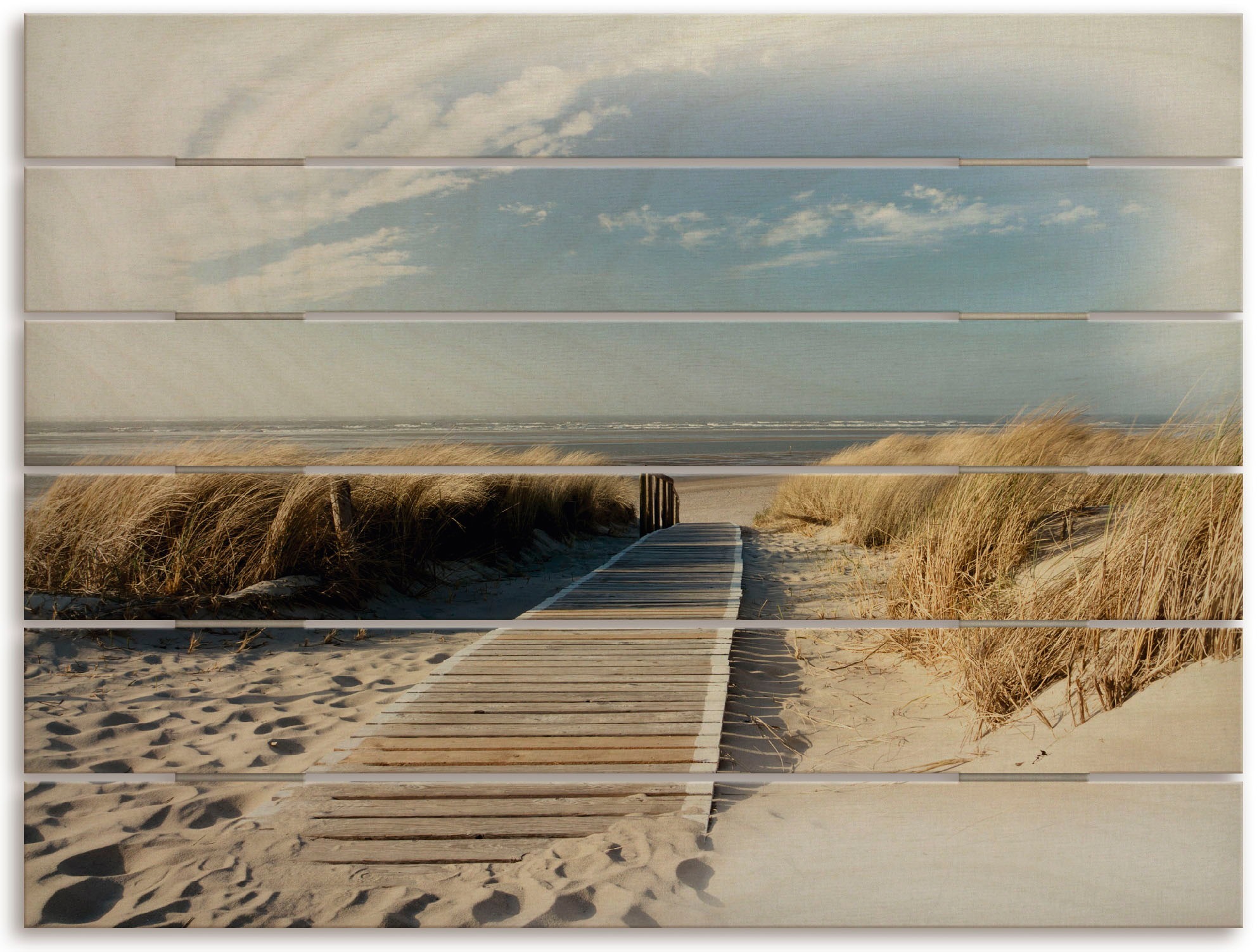 Image of Artland Holzbild »Nordseestrand auf Langeoog - Steg«, Strandbilder, (1 St.) bei Ackermann Versand Schweiz