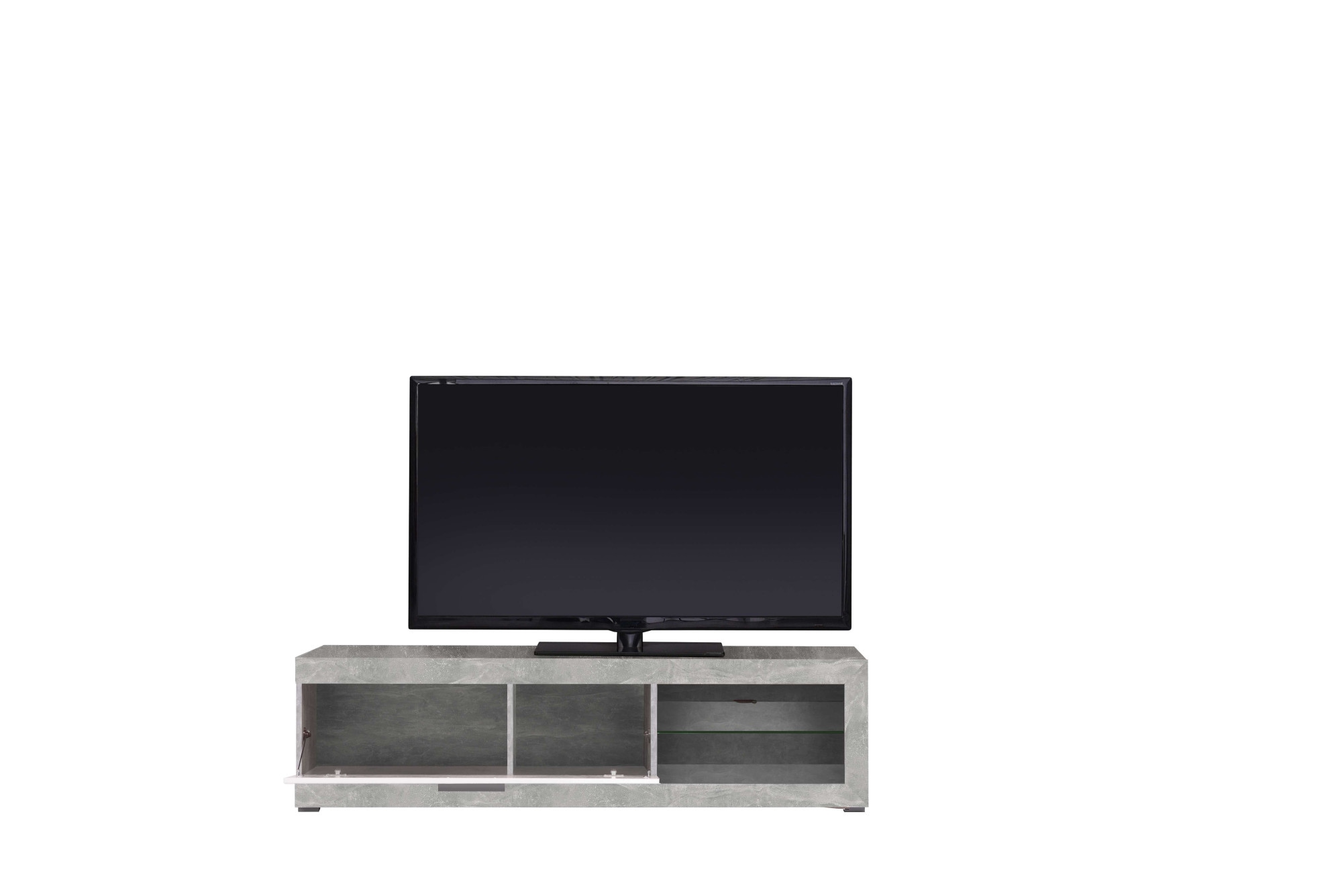 Home affaire Lowboard »Remo TV-Kommode, Breite 160 cm, Höhe 45 cm, offenes Fach mit Glasboden« Wahlweise mit oder ohne LED-Beleuchtung, 1 Klappe, 1 offenes Fach