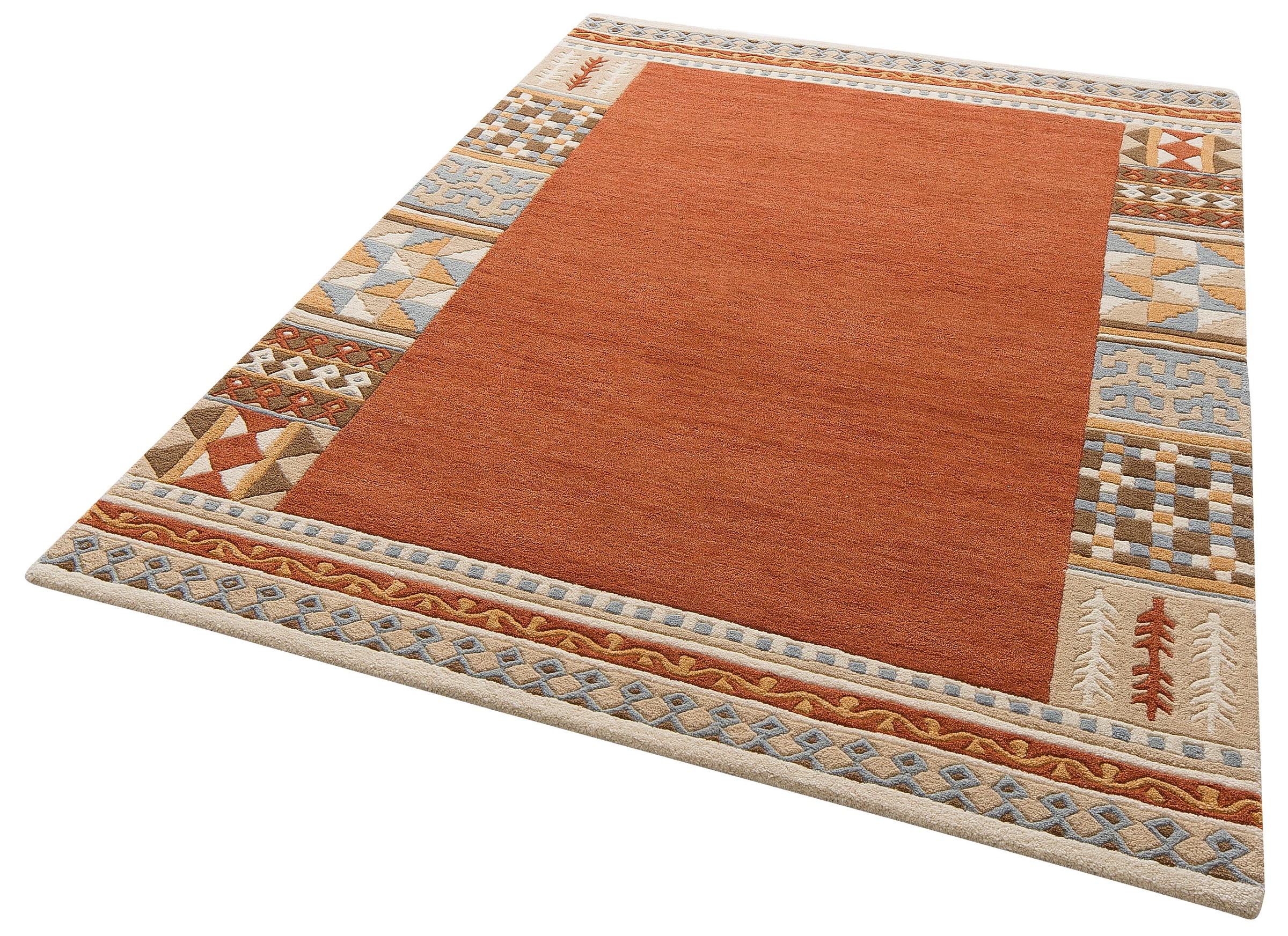 Image of Theko Exklusiv Wollteppich »Nuno«, rechteckig, 14 mm Höhe, reine Wolle, mit Bordüre, Wohnzimmer bei Ackermann Versand Schweiz