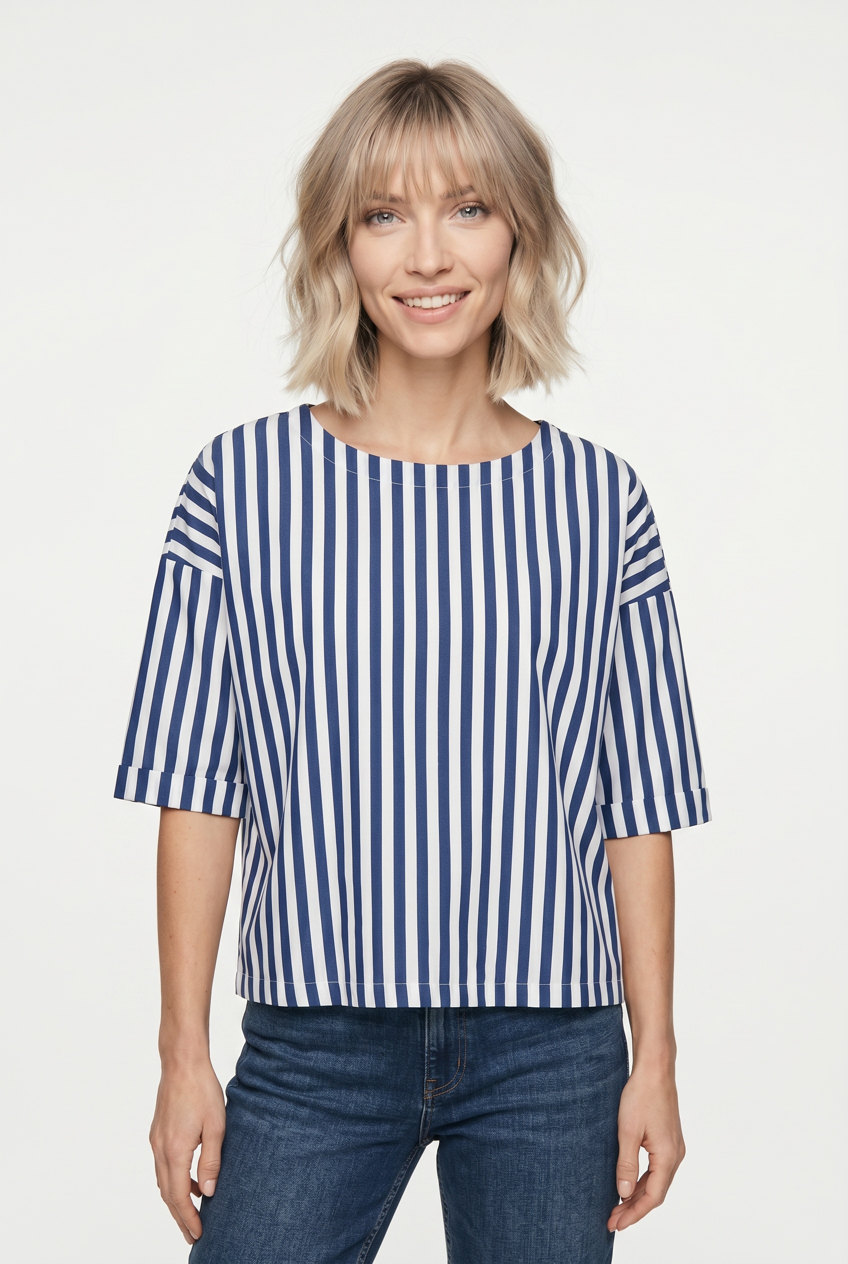 RICHROYAL Blusentop Regular fit mit Streifenmuster