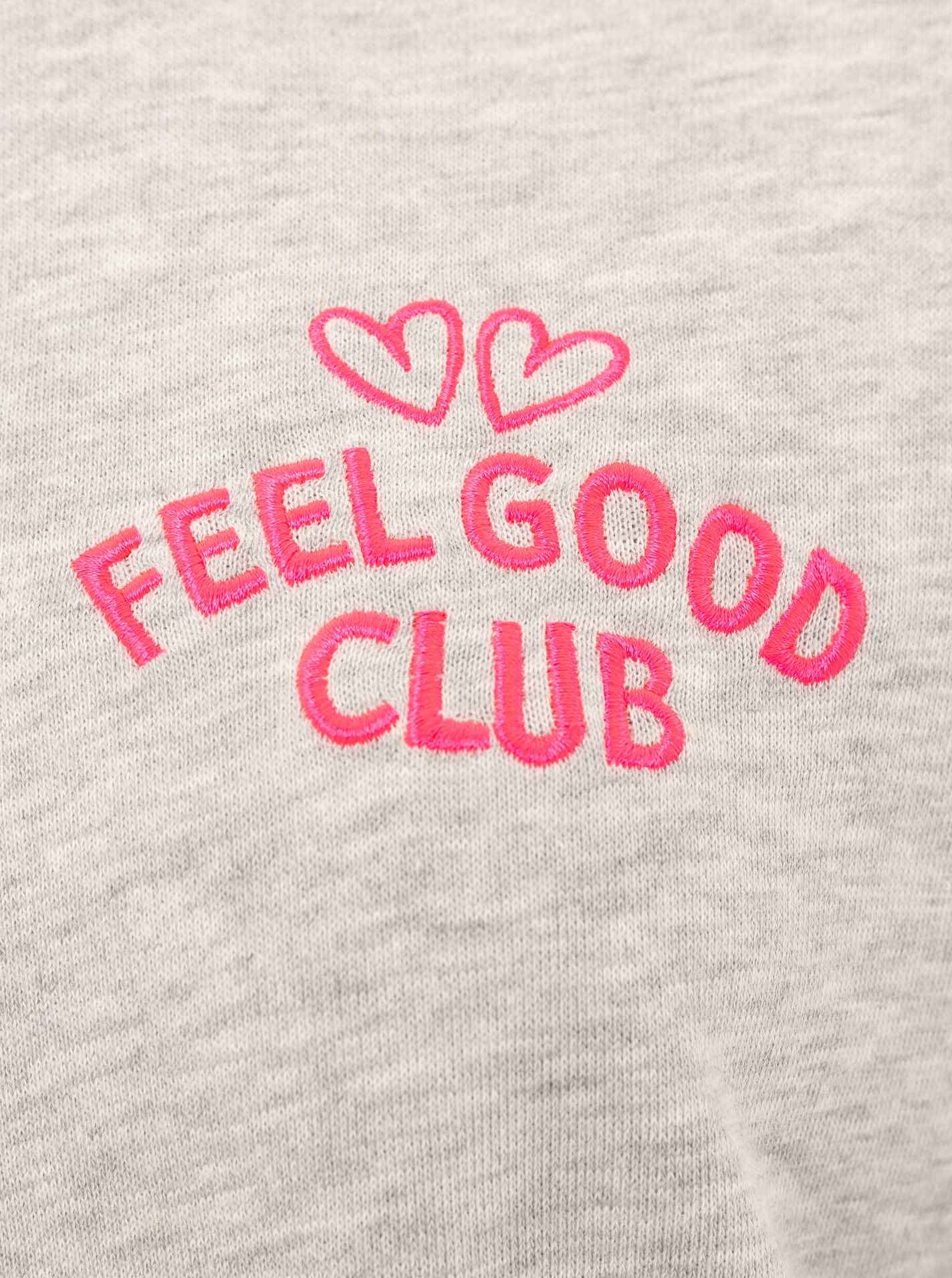 Zwillingsherz Sweatshirt »"Feel Good Club"«, Rundhals, kleine Stickerei vorne
