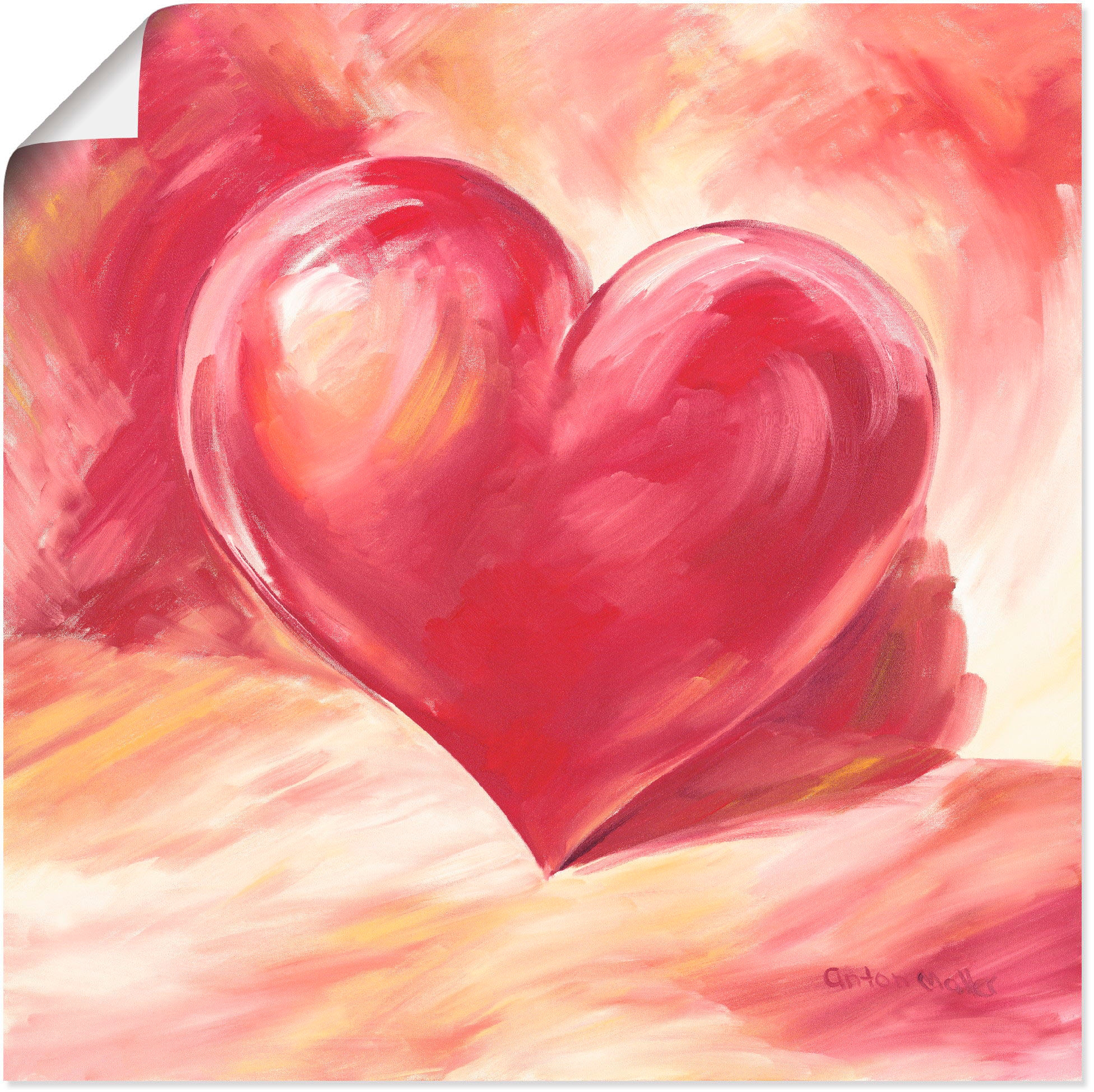 Wandbild »Rosa/rotes Herz«, Herzen, (1 St.), als Alubild, Outdoorbild, Leinwandbild,...