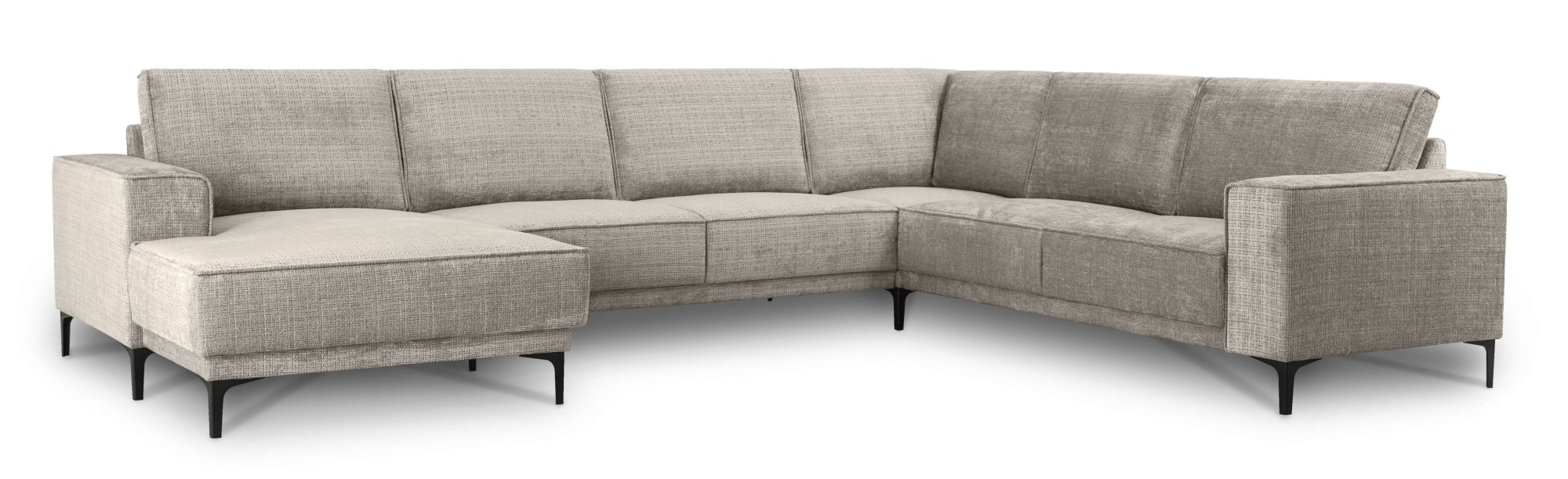GOODproduct Wohnlandschaft »OLAND Chenille U-Form, XXL, B: 342 cm, Skandi-Design« Skandi-Design in Struktur, Flachgewebe, Luxus-Microfaser, Boucle