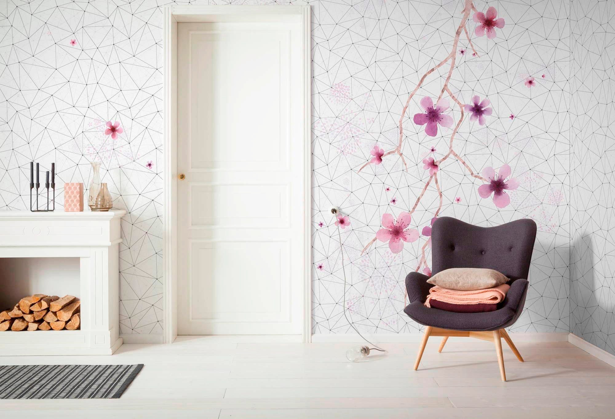 Komar Vliestapete »Digitaldruck Vlies - Cherry Tree - Grösse 200 x 250 cm«, bedruckt, Wohnzimmer, Schlafzimmer