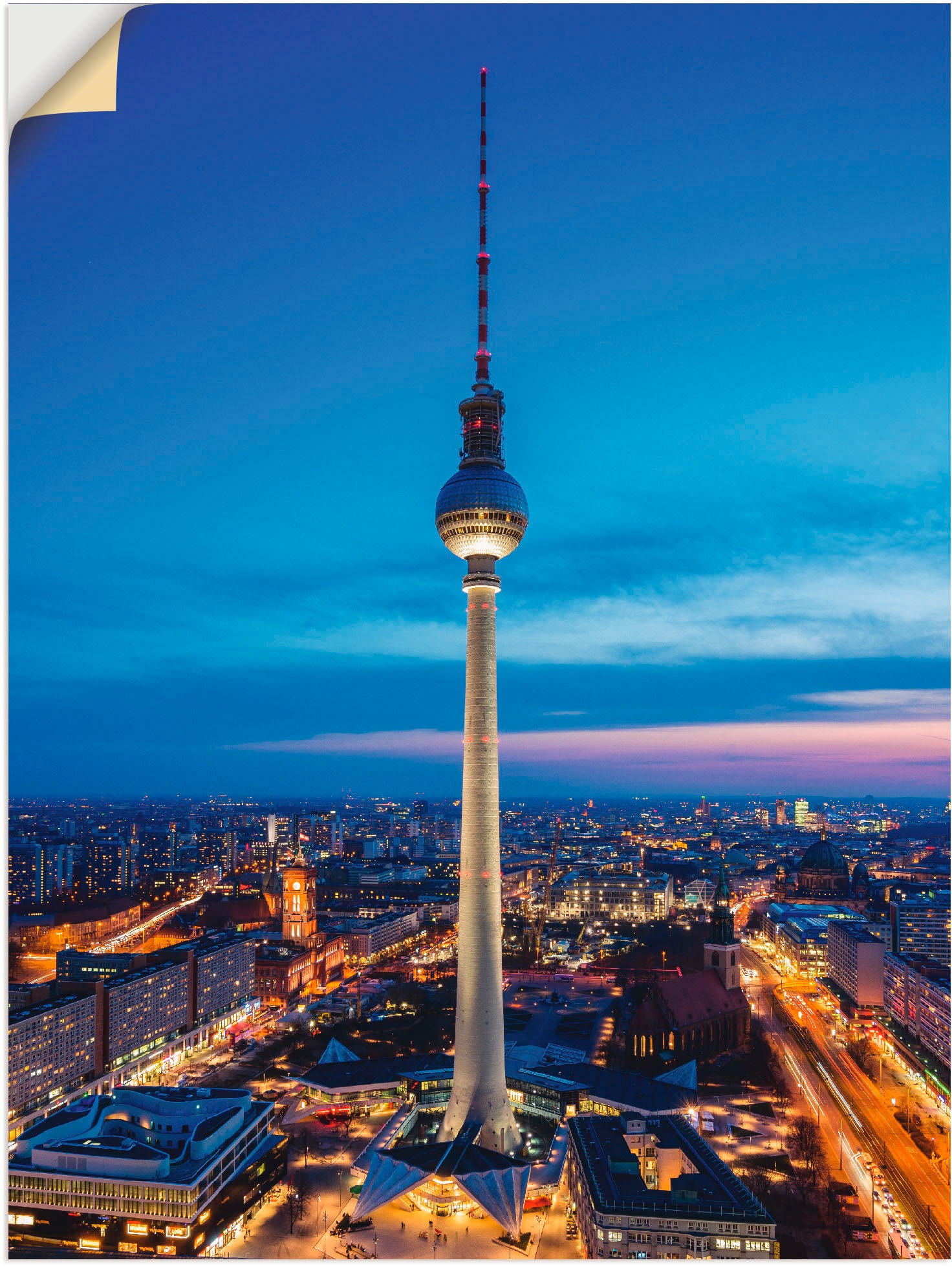 Image of Artland Wandbild »Berlin Fernsehturm«, Deutschland, (1 St.), in vielen Grössen & Produktarten - Alubild / Outdoorbild für den Aussenbereich, Leinwandbild, Poster, Wandaufkleber / Wandtattoo auch für Badezimmer geeignet bei Ackermann Versand Schweiz