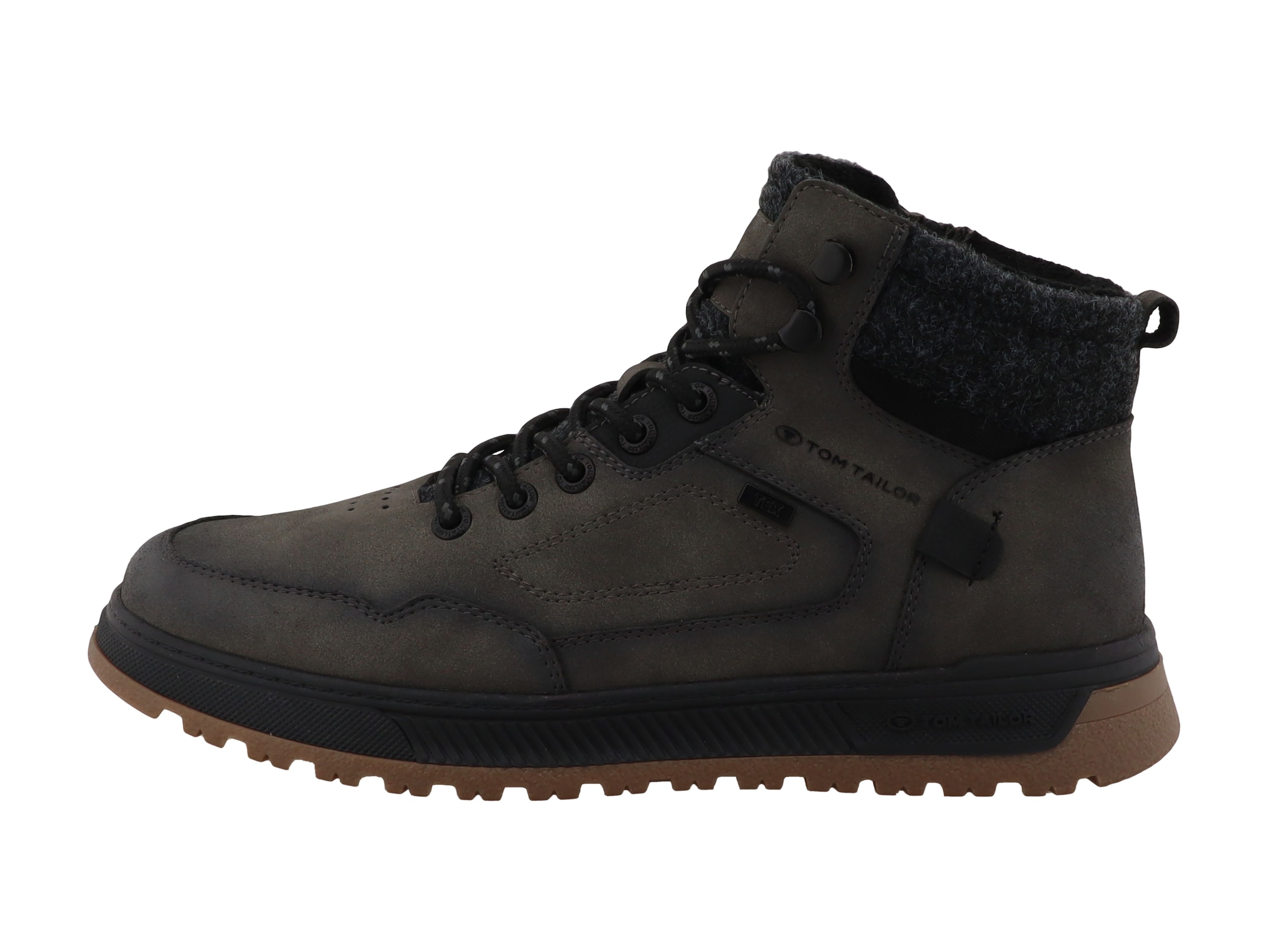 TOM TAILOR Bottines à lacets  Bottes d'automne avec surpiqûres décoratives et signature logo,
