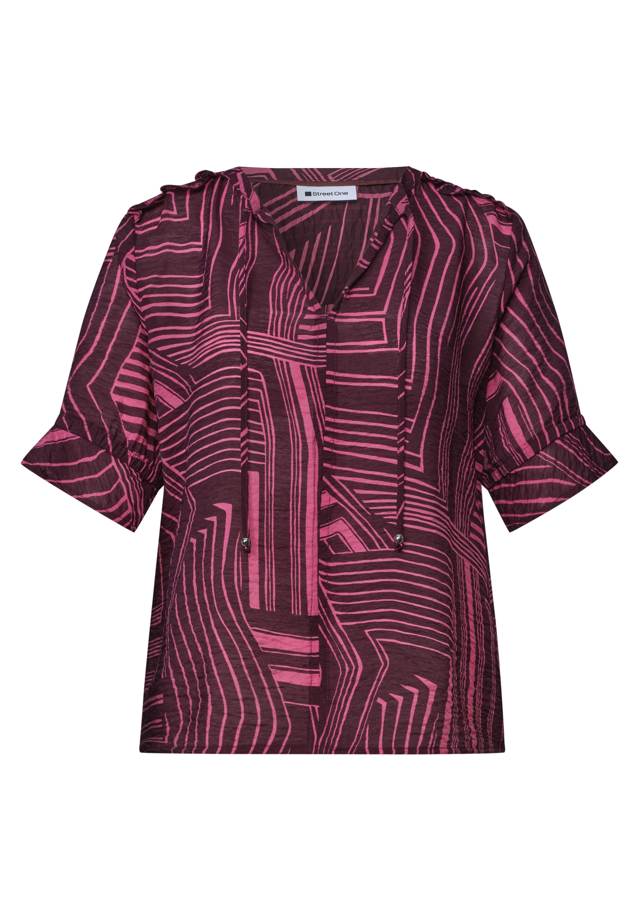 STREET ONE Blouse à manches courtes Blouse d'été tunique manches courtes avec motif graphique