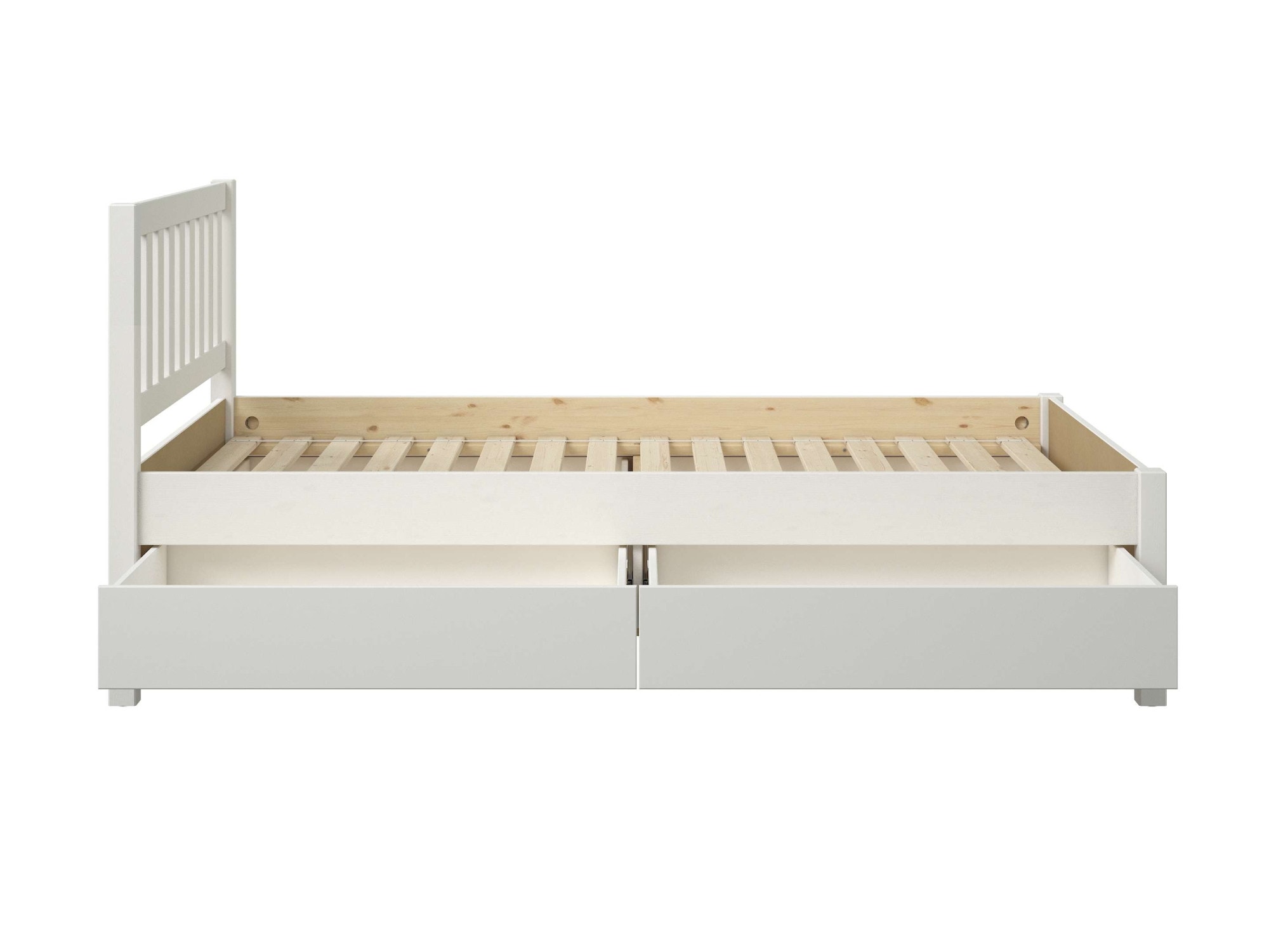GOODproduct Lit de rangement »Synnra, maximaler Stauraum, 4 Schubladen, Made in EU, Landhausstil« certifié FSC®, façade à caissons, solution de rangement et confort