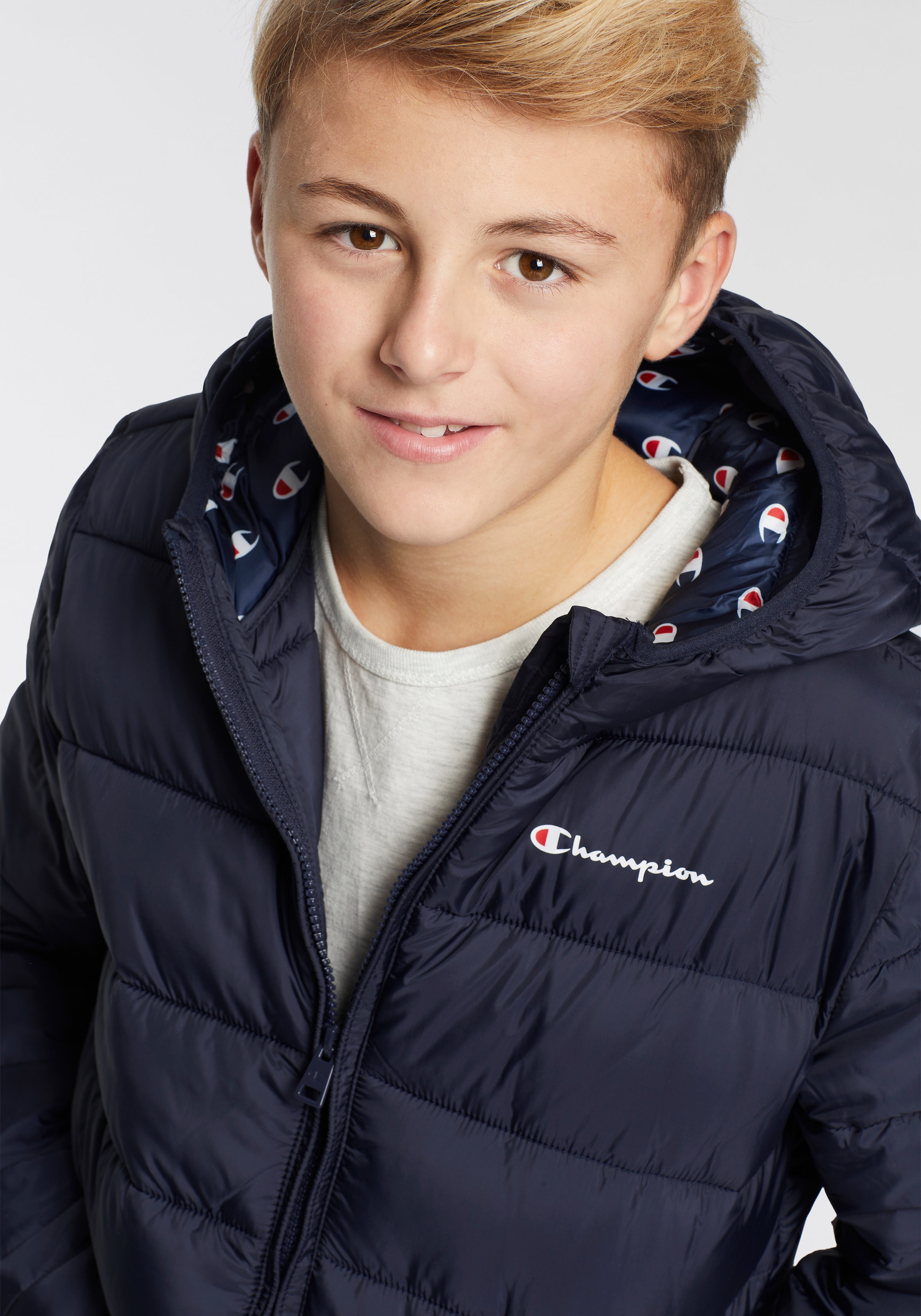 Champion Steppjacke, mit Kapuze, Für Kinder