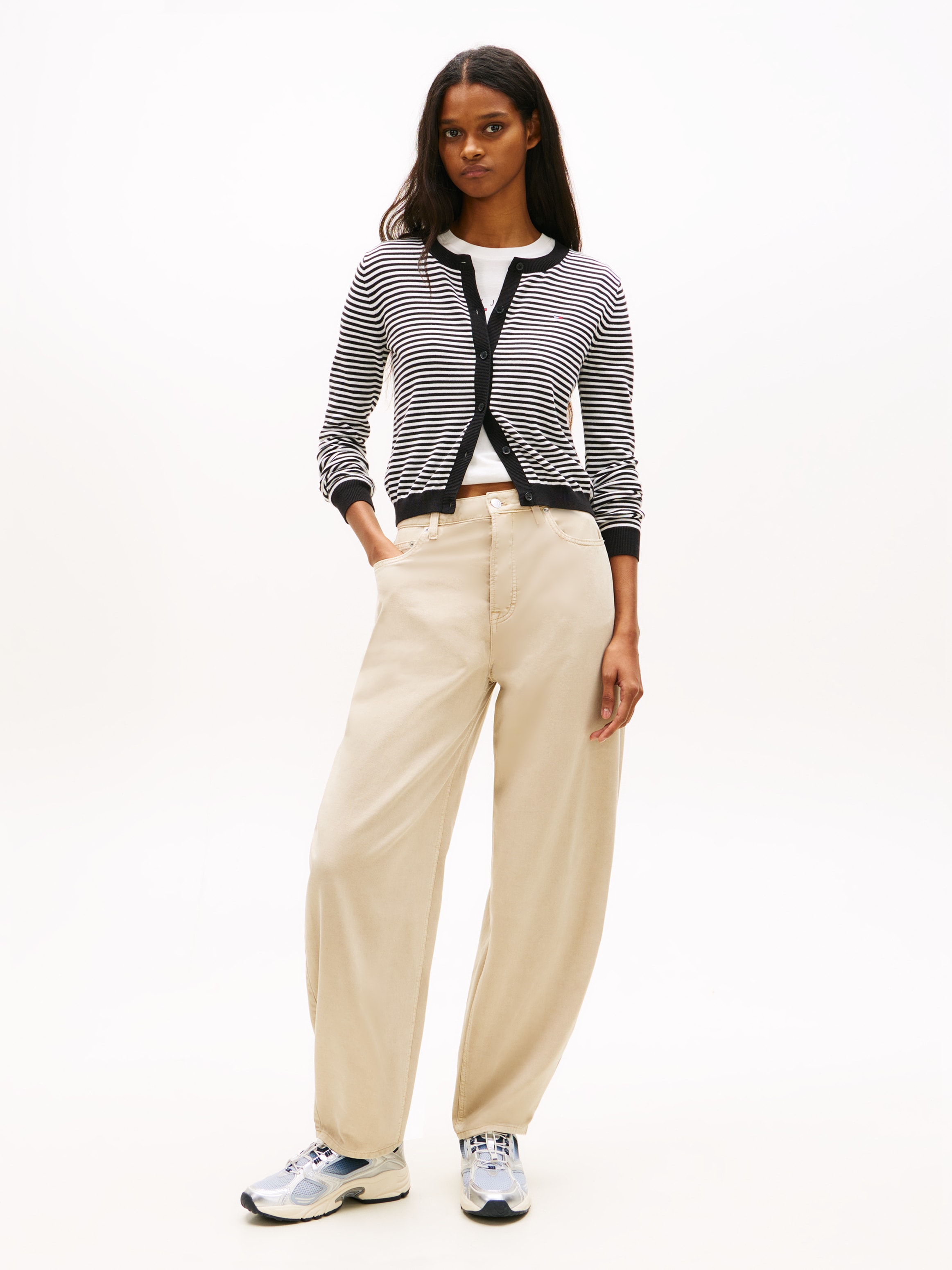 Tommy Jeans Veste en tricot »TJW ESSENTIAL CREW NECK CARDIGAN« Coton