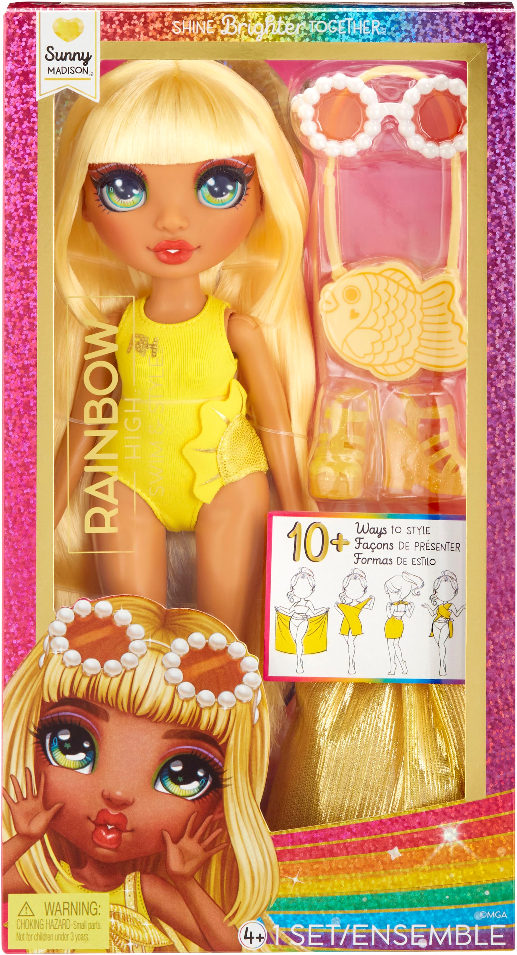 RAINBOW HIGH Poupée à habiller »Rainbow High Swim & Style Fashion Doll- Sunny (Yellow)«
