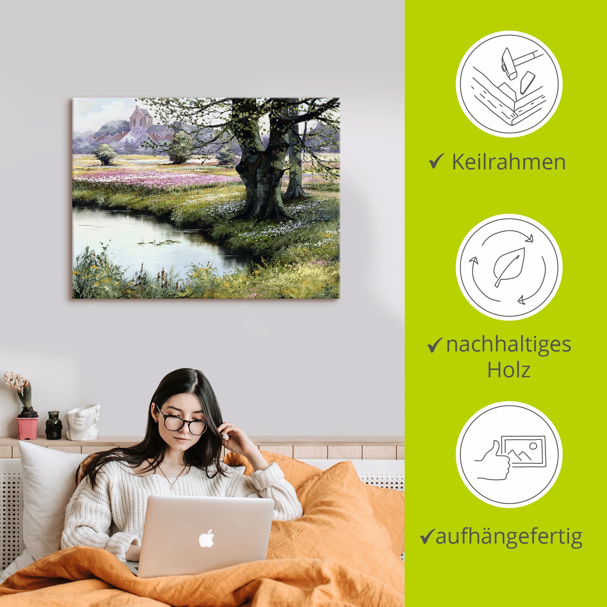 Artland Tableau sur toile »Das Dorf« 1 cuis tlg. auf Holzrahmen gespannt