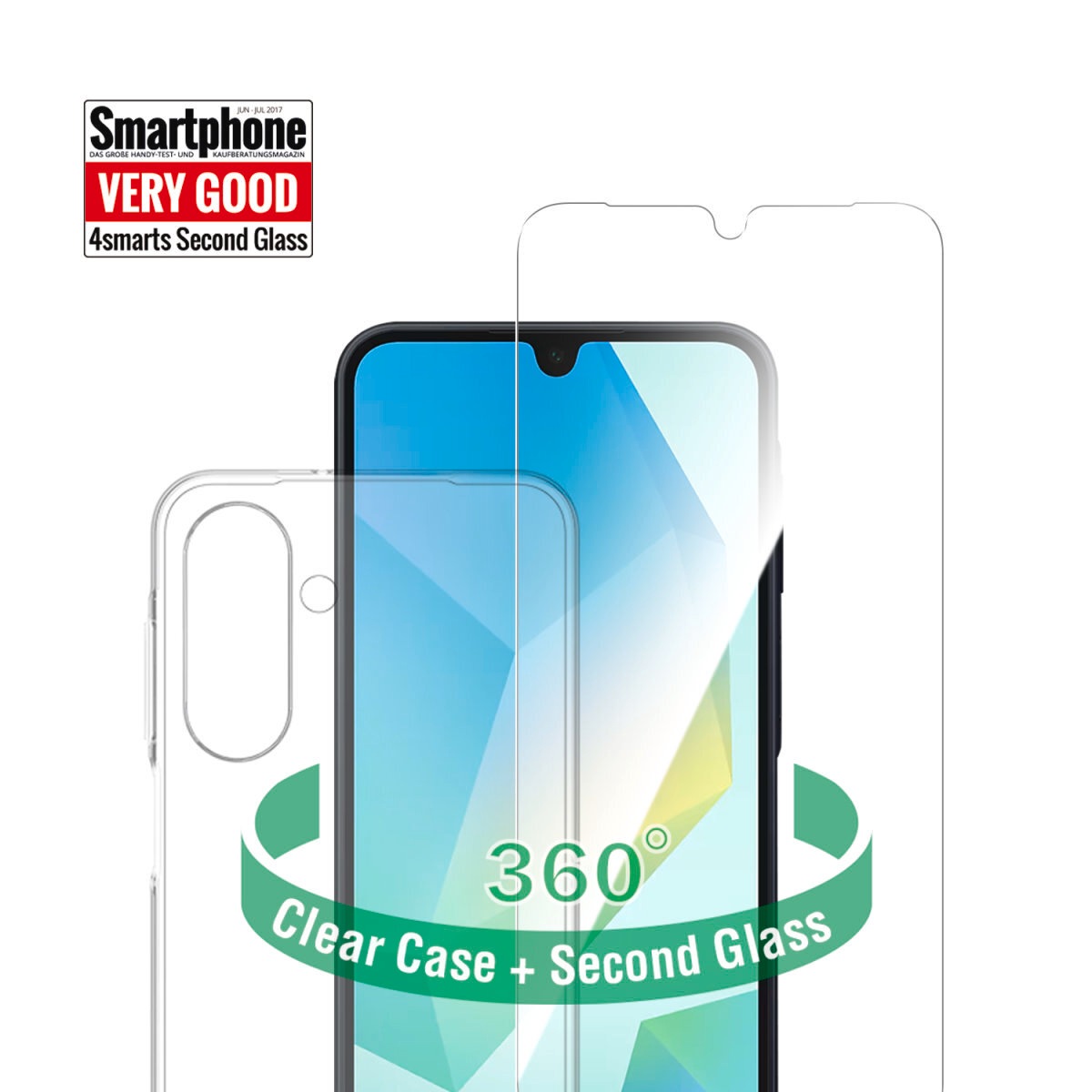 4smarts Handyhülle »360° Protection Set für Samsung Galaxy A26«, Backcover, Schutzhülle, Handyschutzhülle, Case, Schutzcase, stossfest